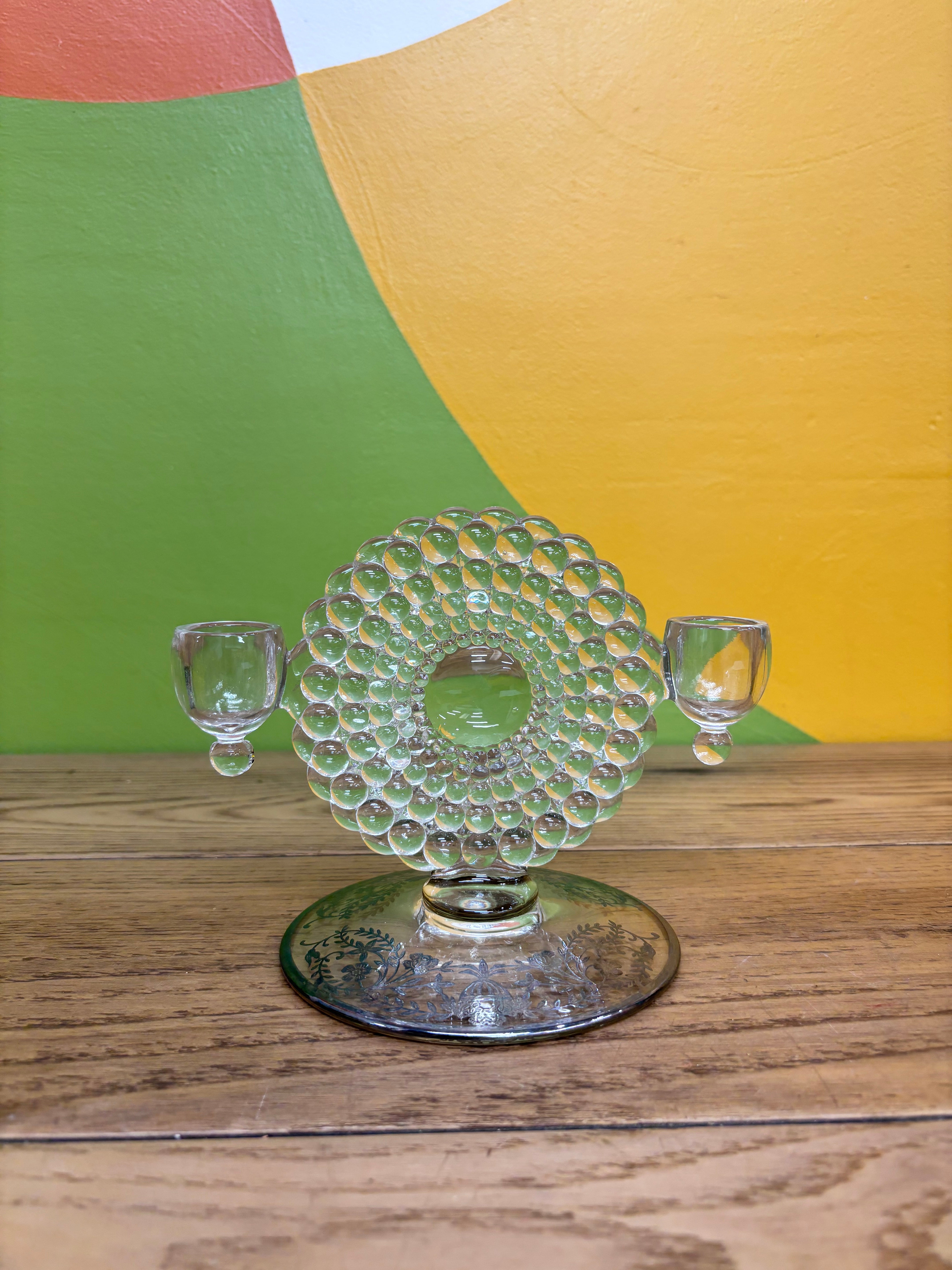 Glass Candlestick Holder