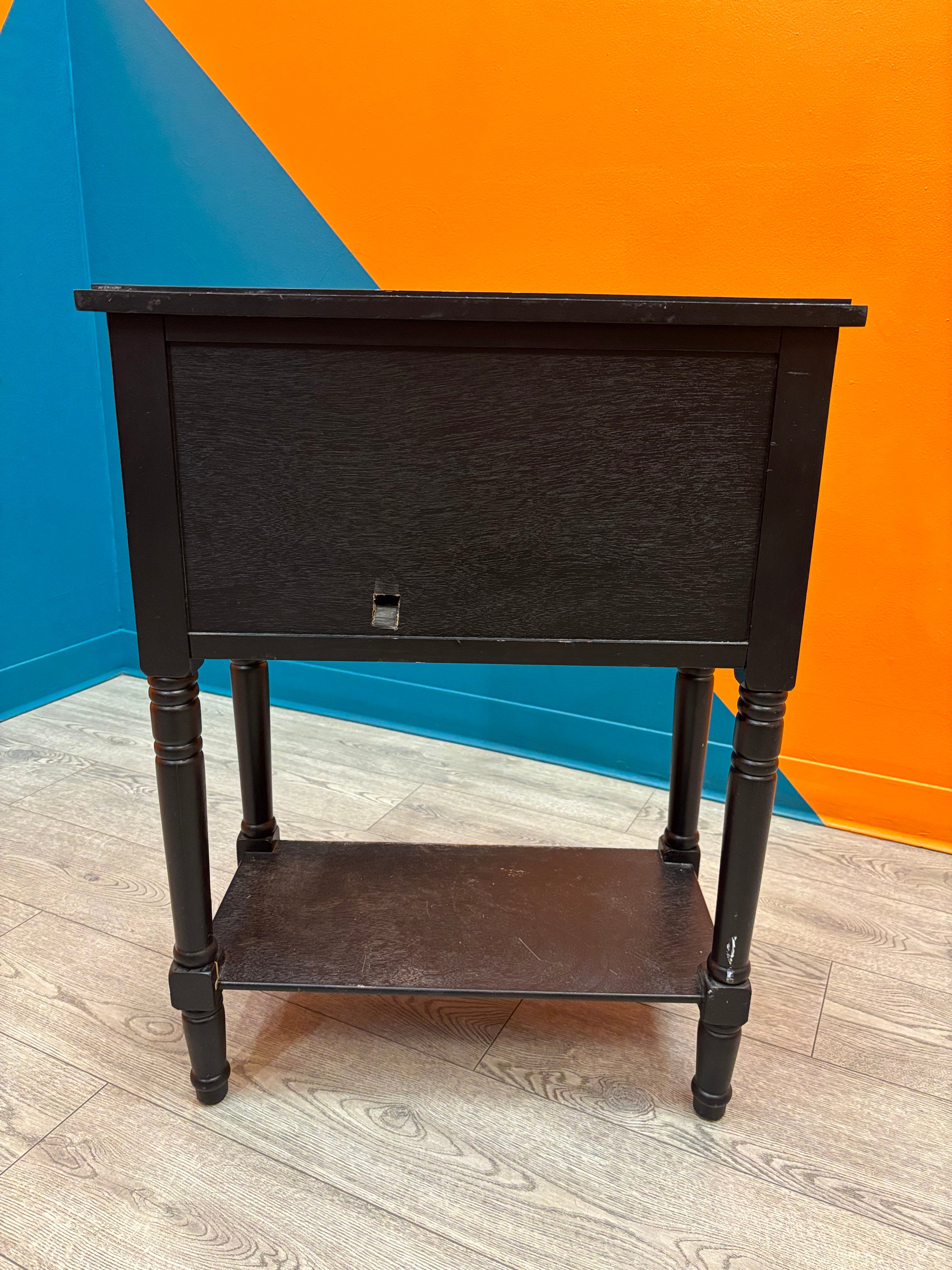 Black Three Drawer End Table