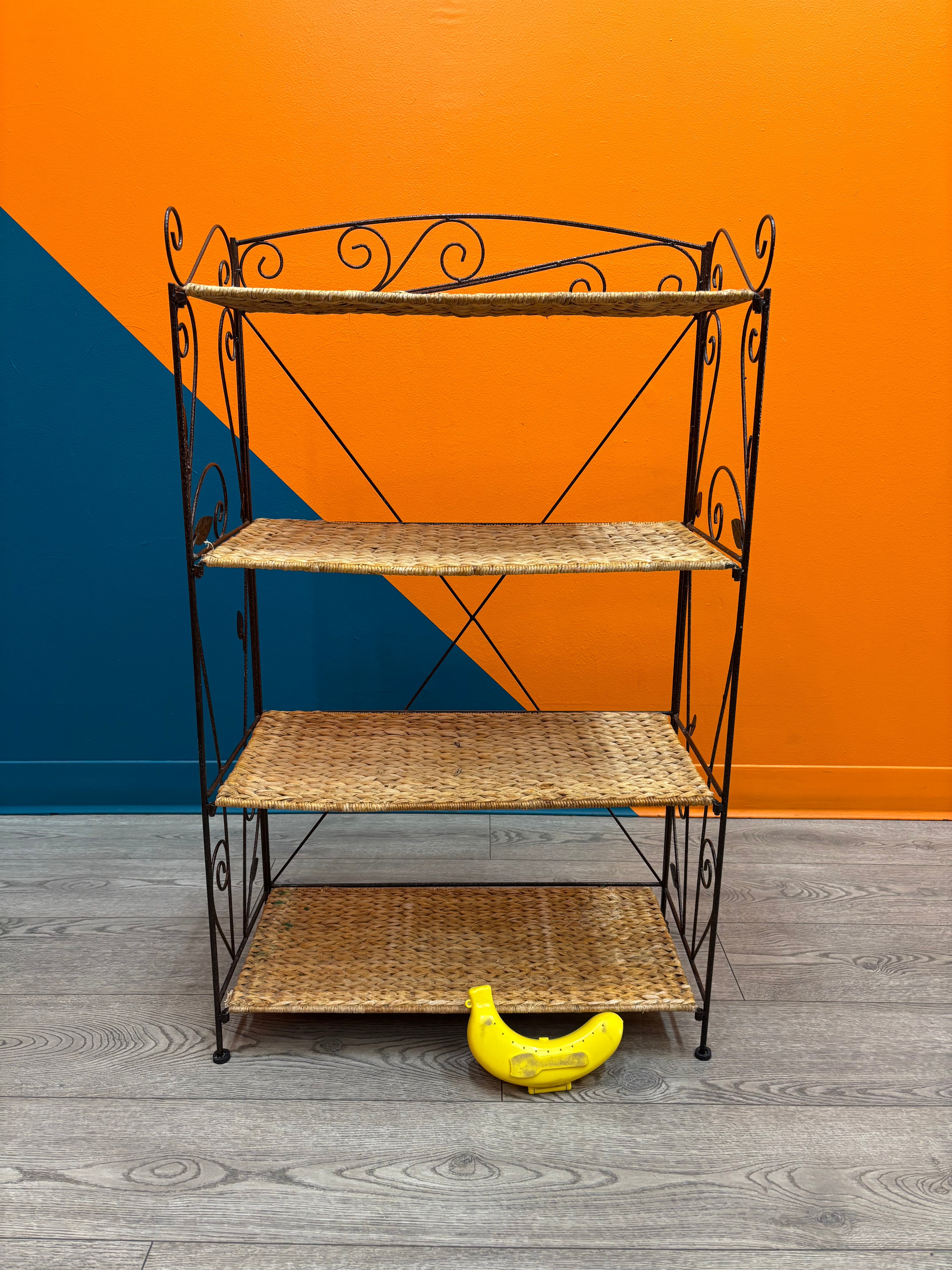 Wicker & Metal Shelf - 40"H