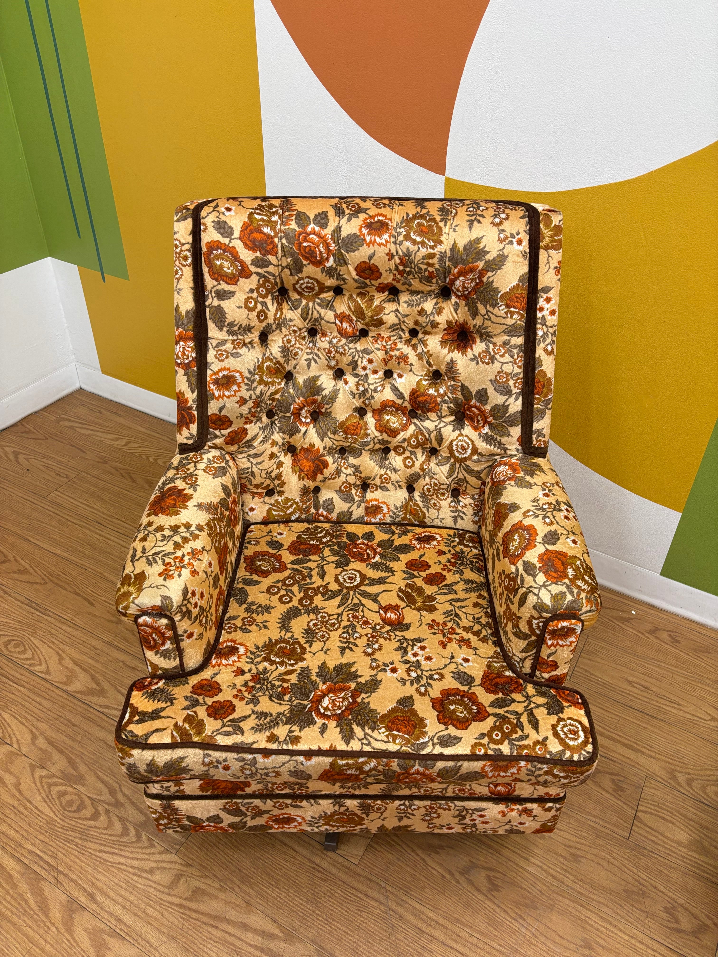 Floral Armchair & Ottoman