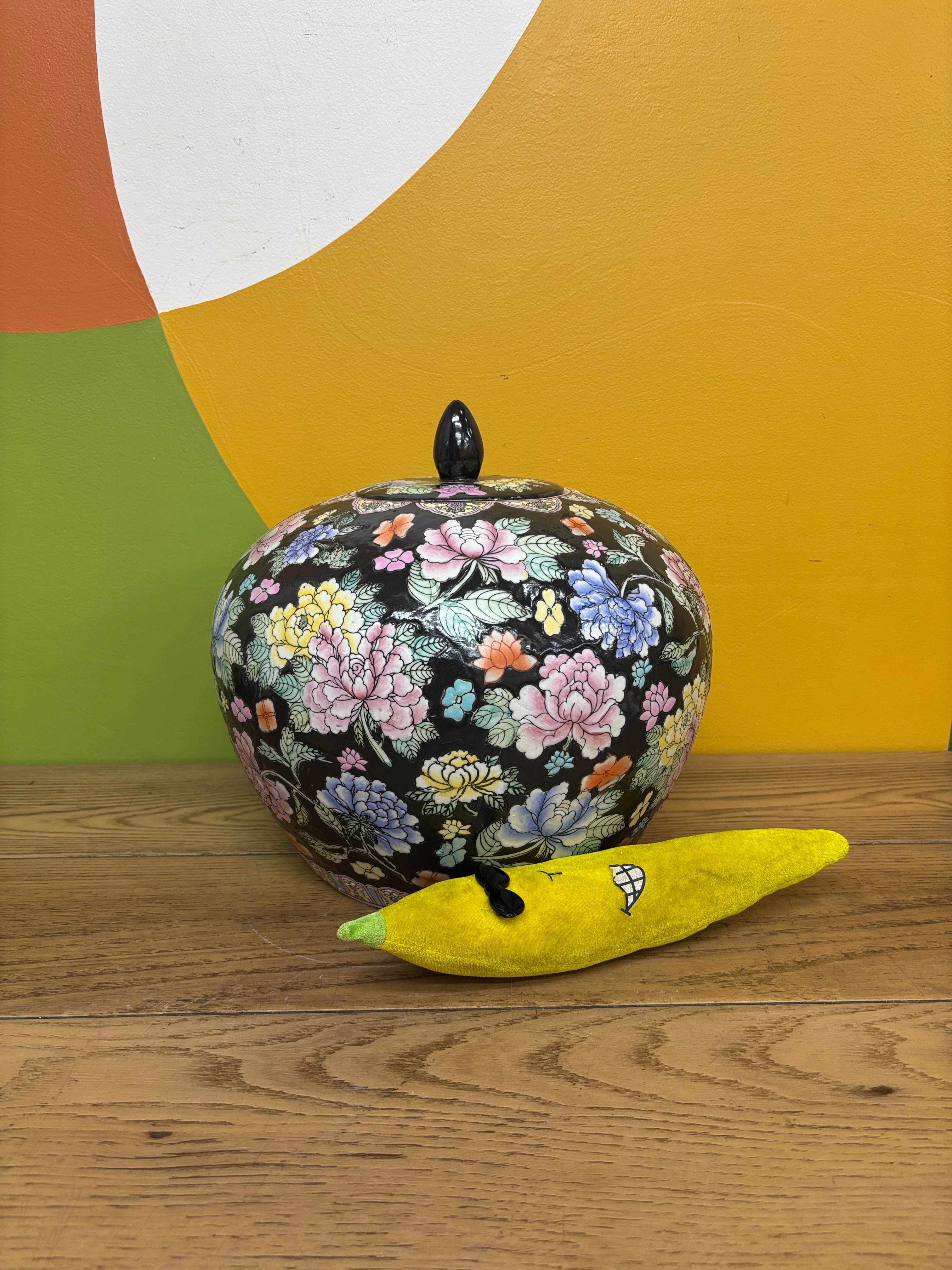 Large Floral Ceramic Vase