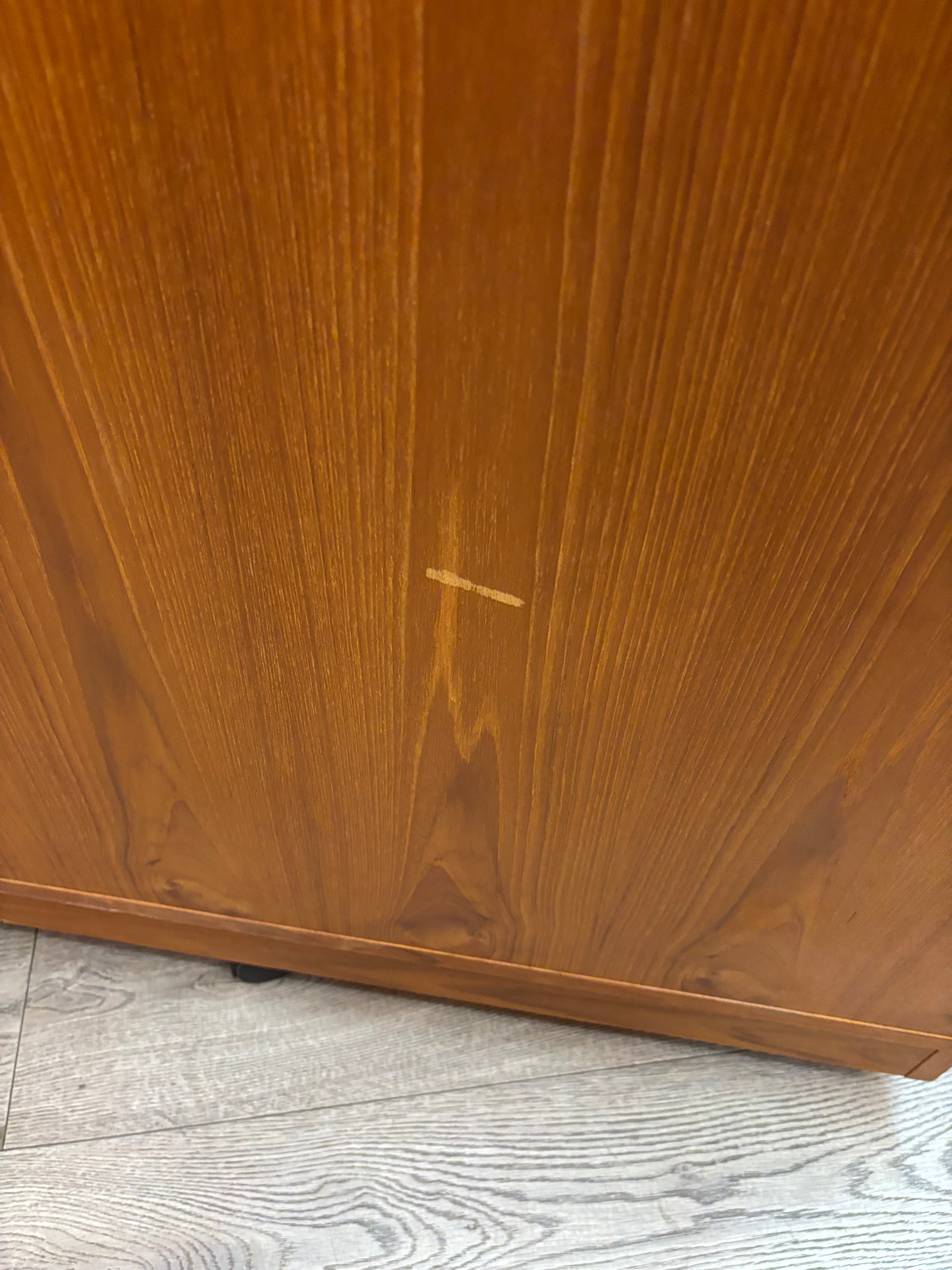 Rolling Wood Corner TV Cabinet