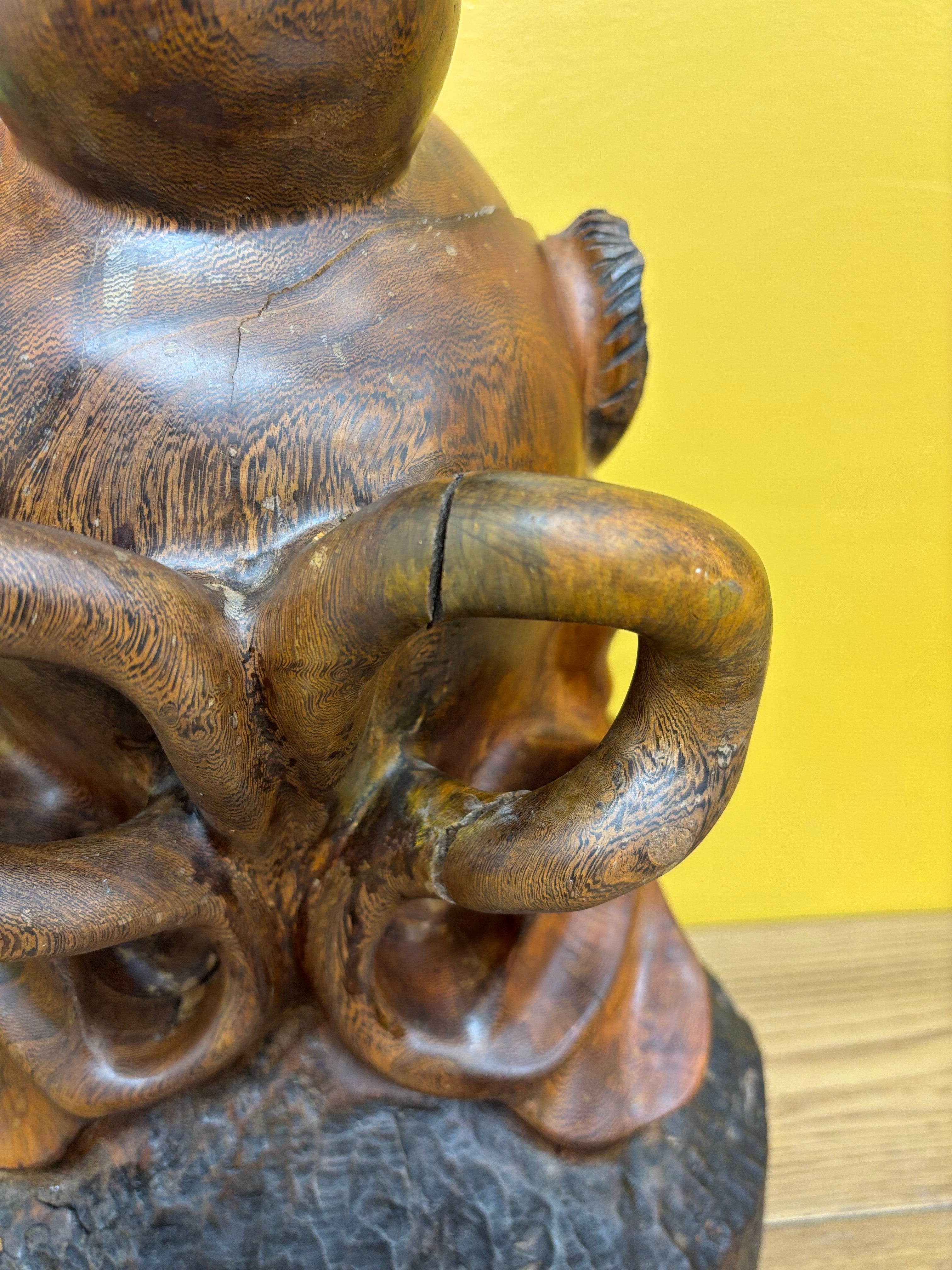 Wood Carved Head Sculpture
