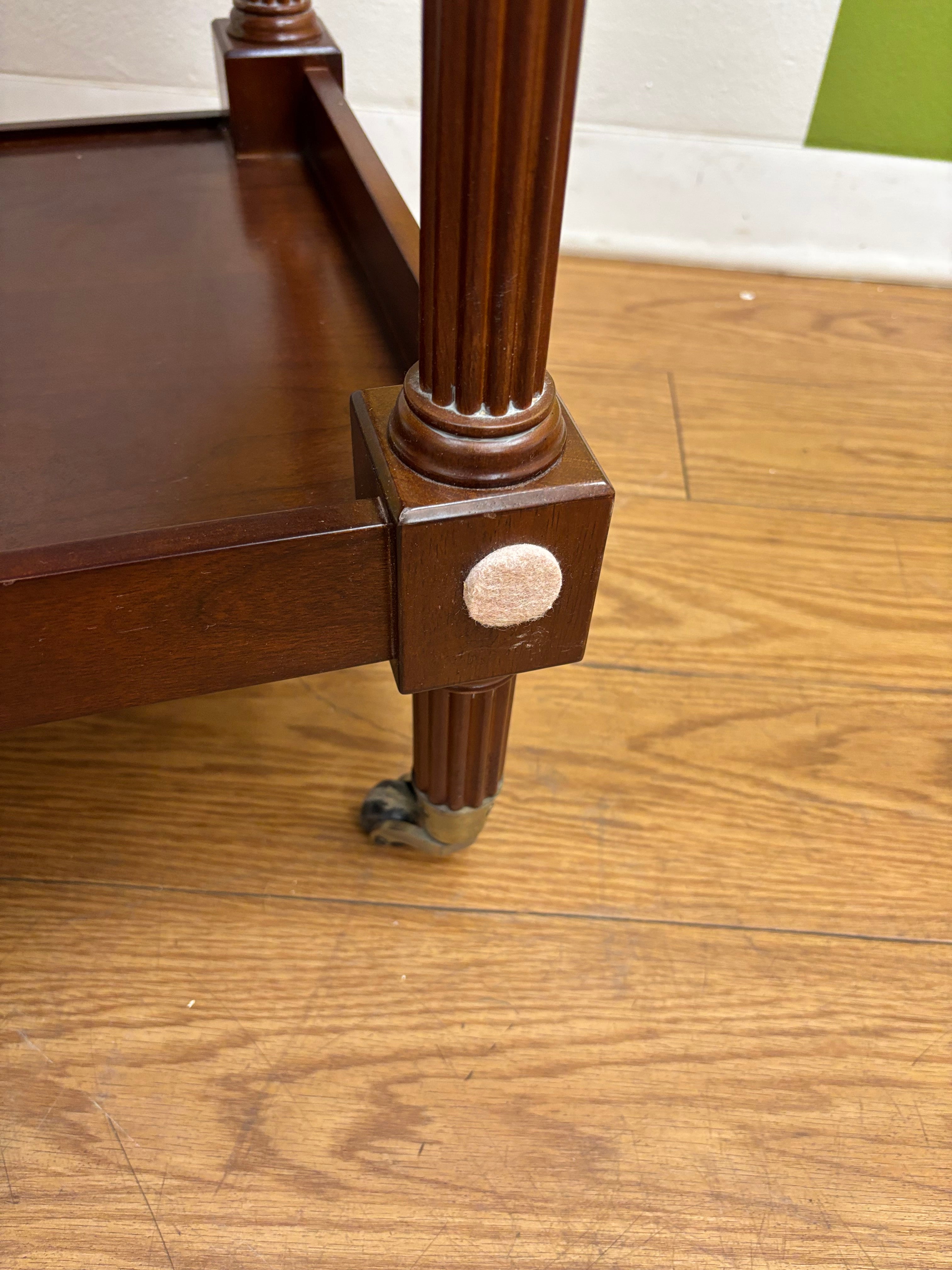 Mahogany Post Rolling Serving Cart