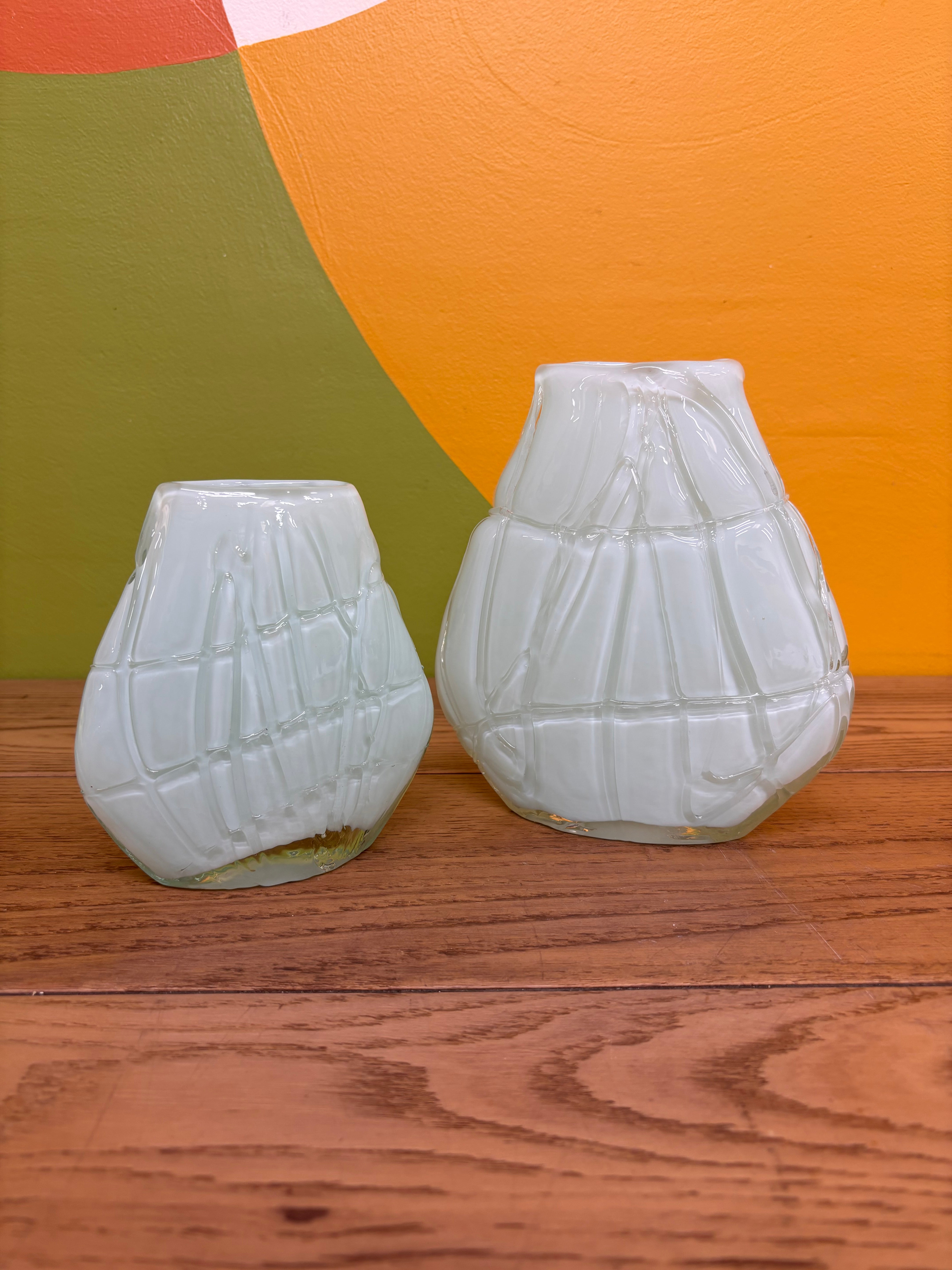 Set of Two Glass Vases
