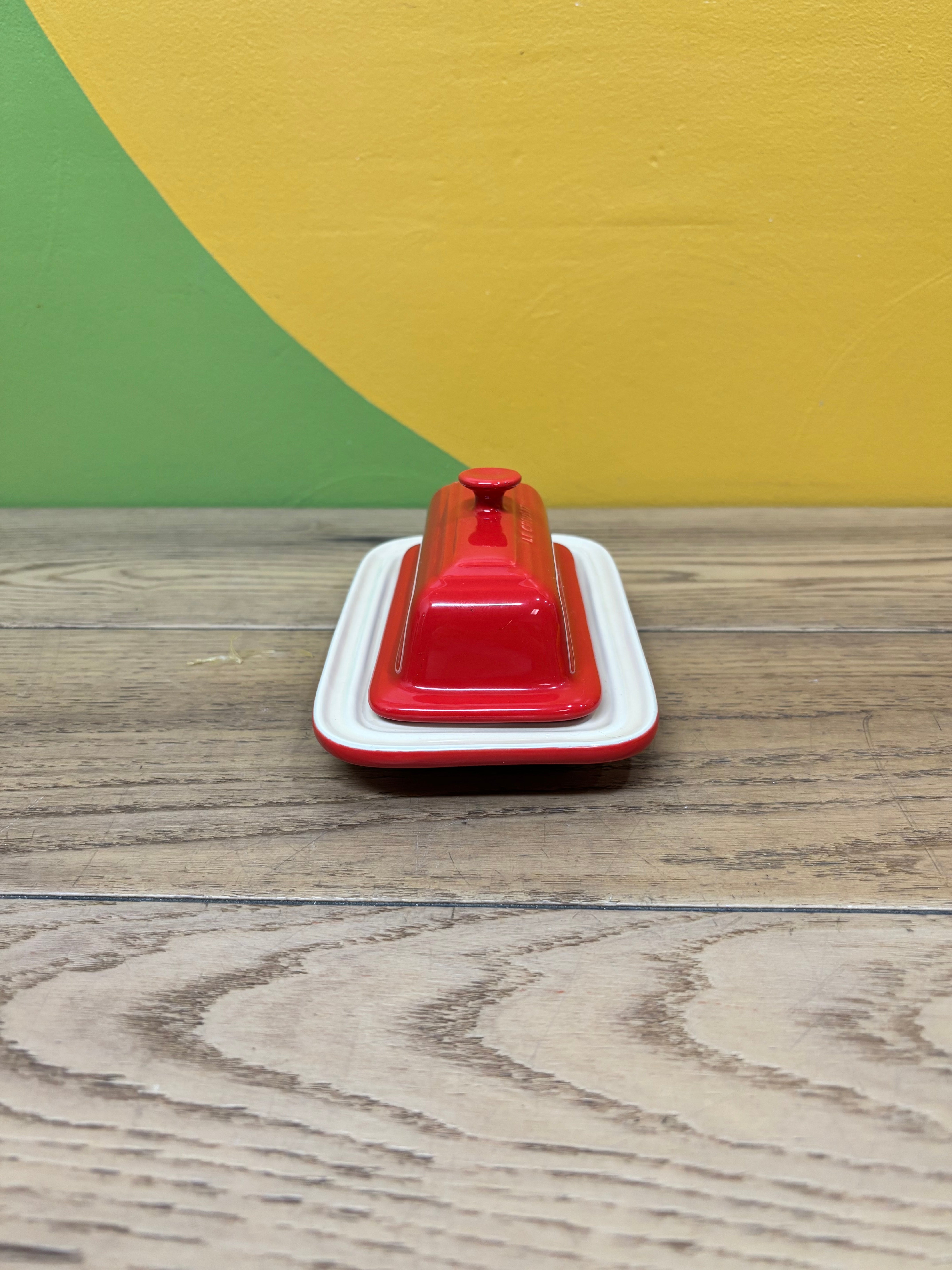 Red Le Creuset Butter Dish