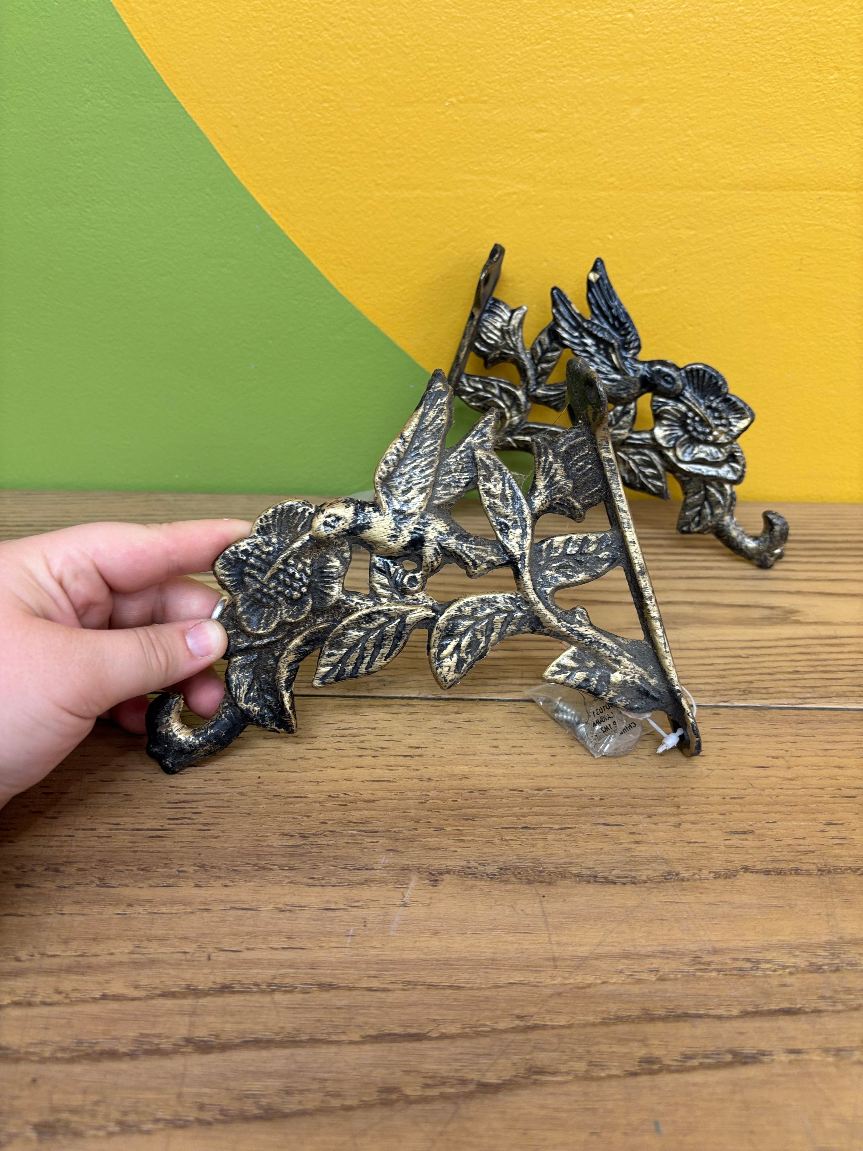 (2) Wall Hanging Hummingbird Hooks