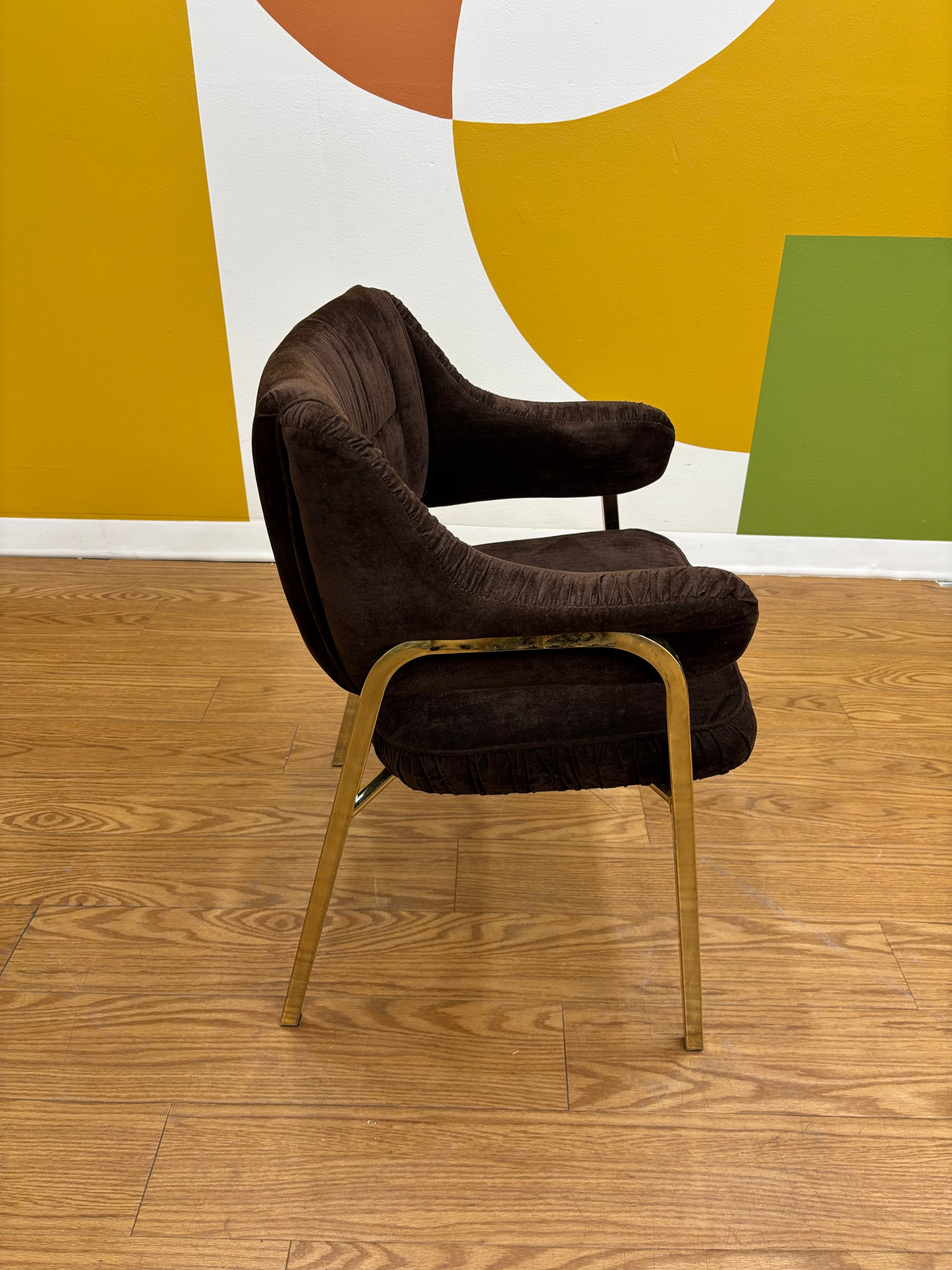 Brown Velvet Chair