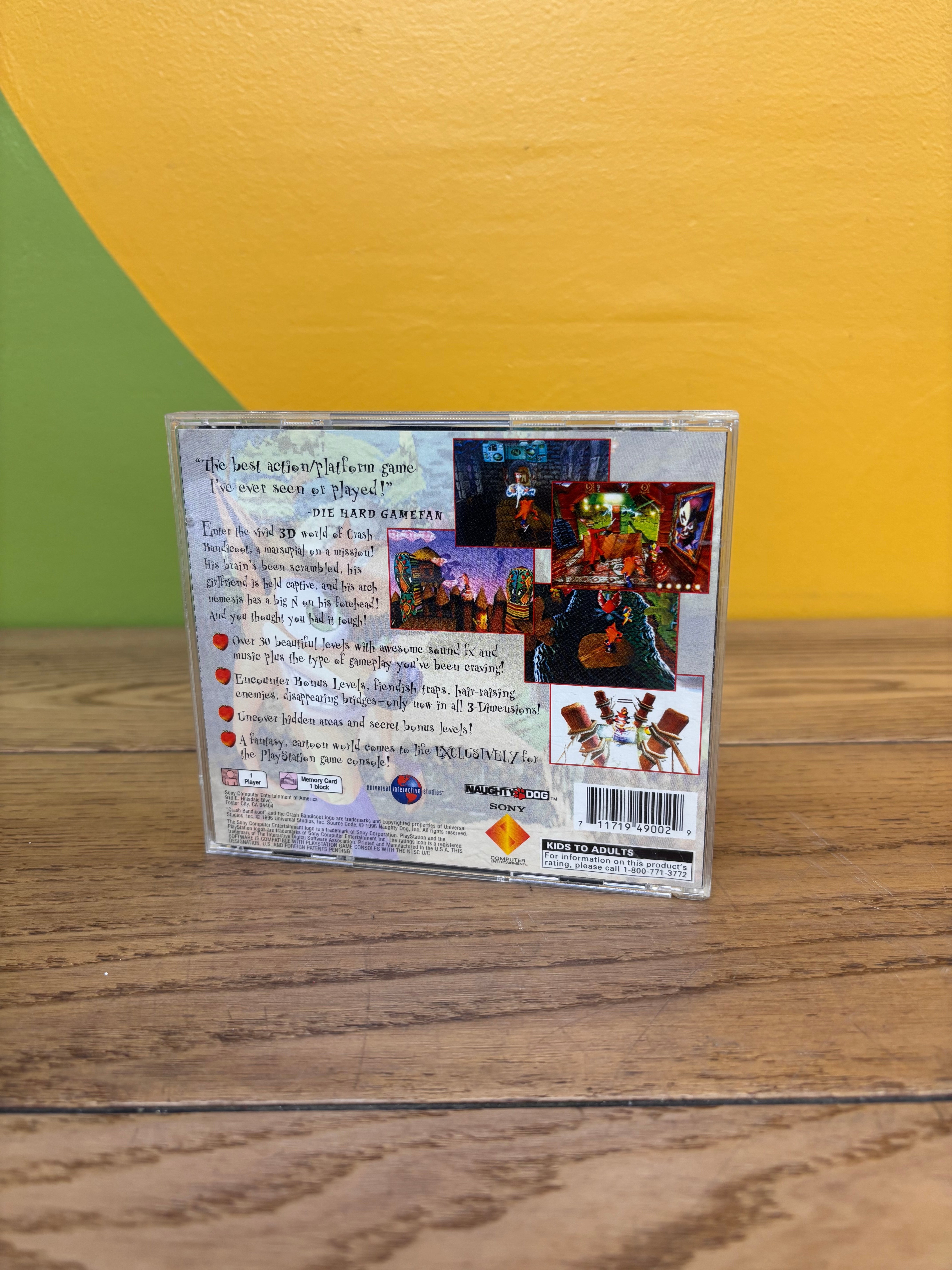 Crash Bandicoot PlayStation 1 Video Game 1996