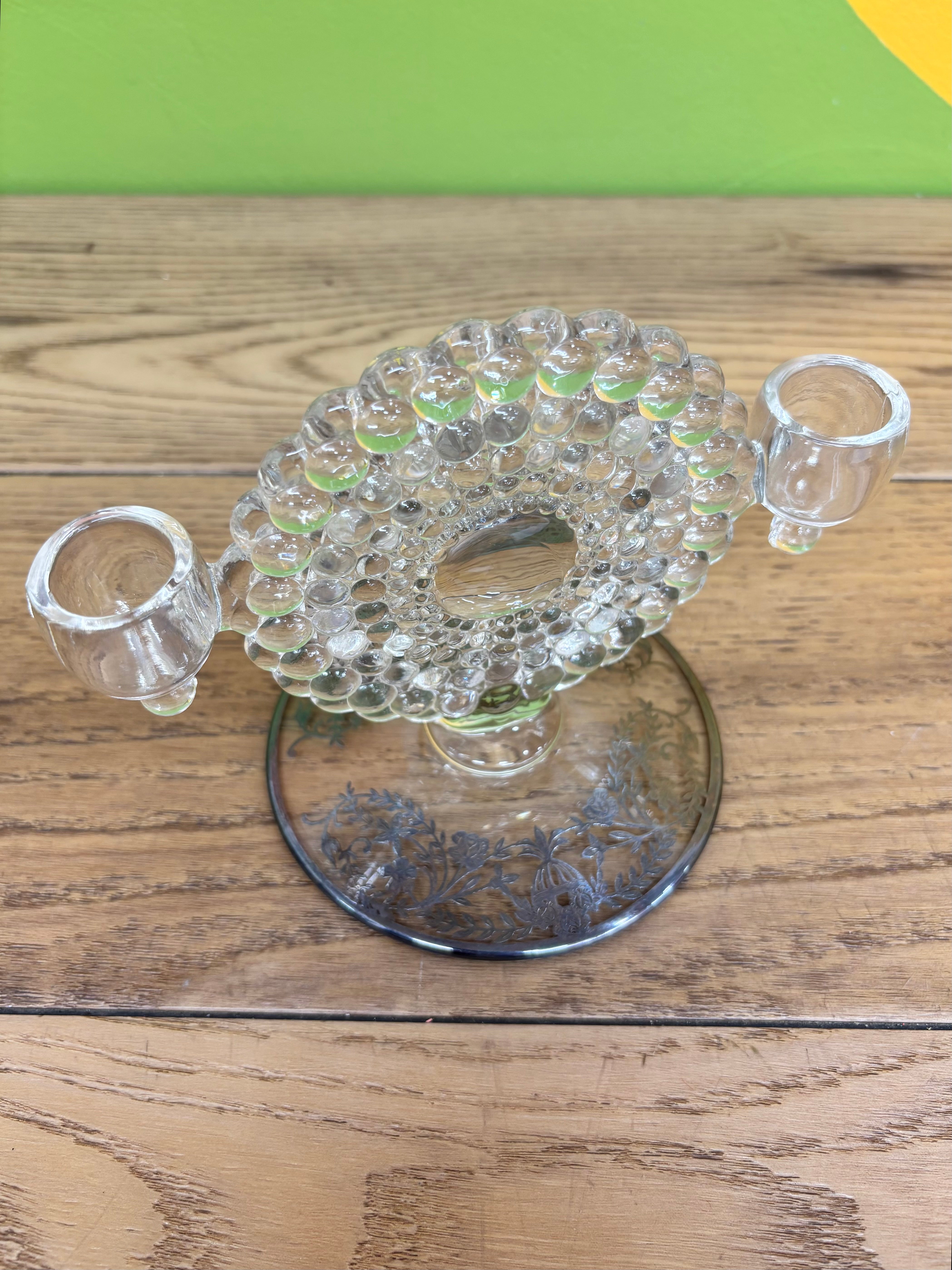 Glass Candlestick Holder