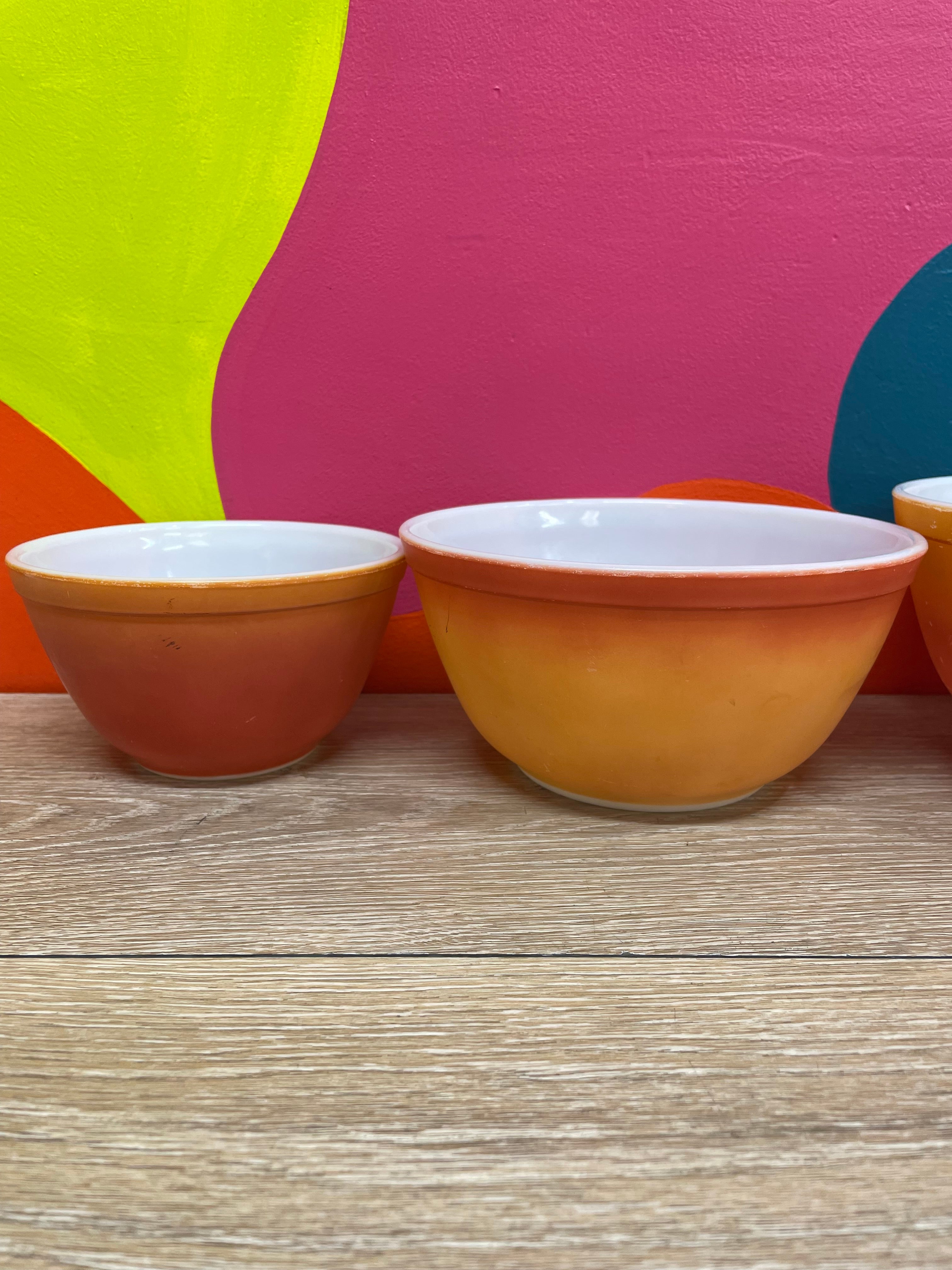 Pyrex Flameglo Nesting Bowls (4)