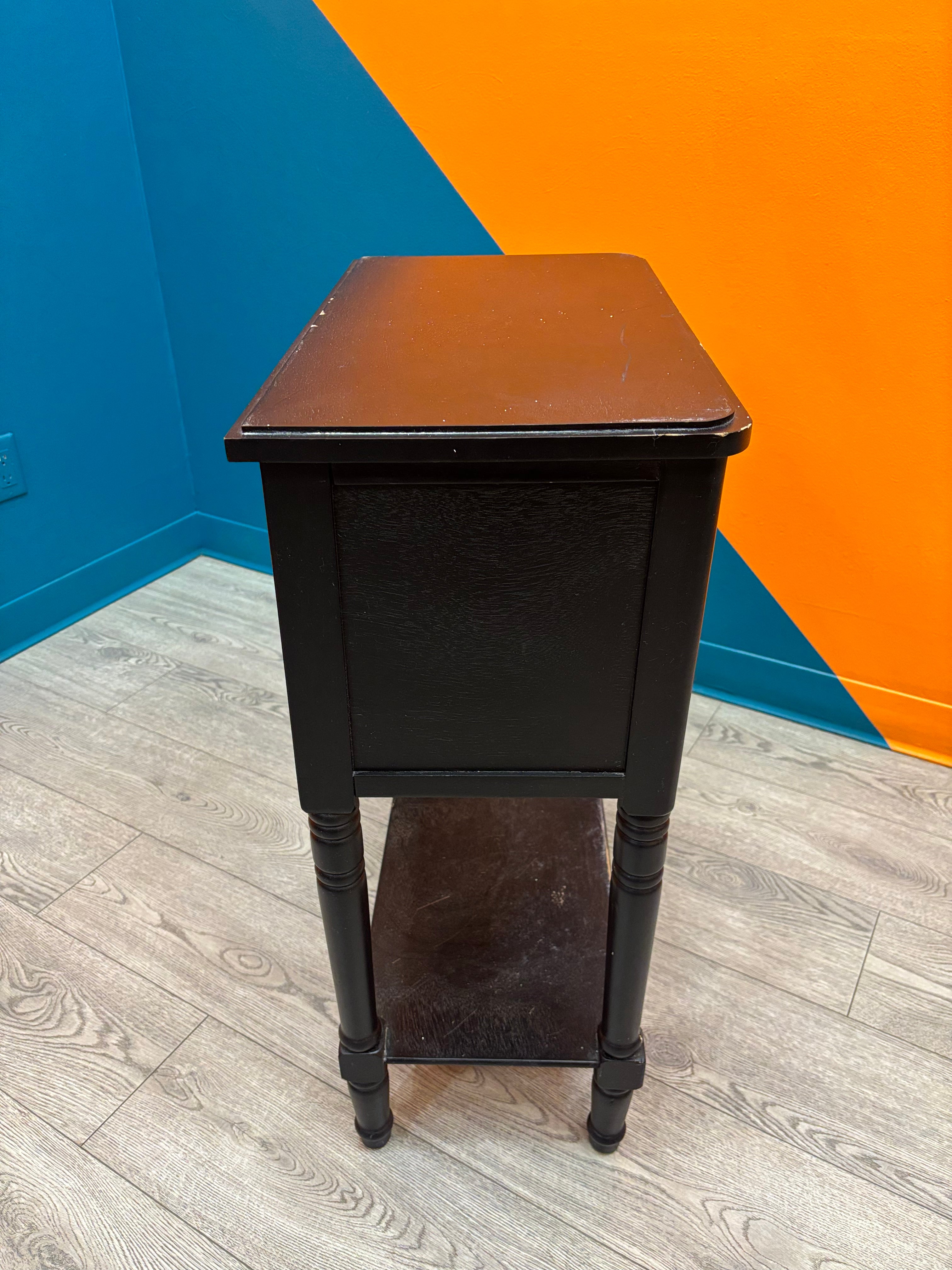 Black Three Drawer End Table