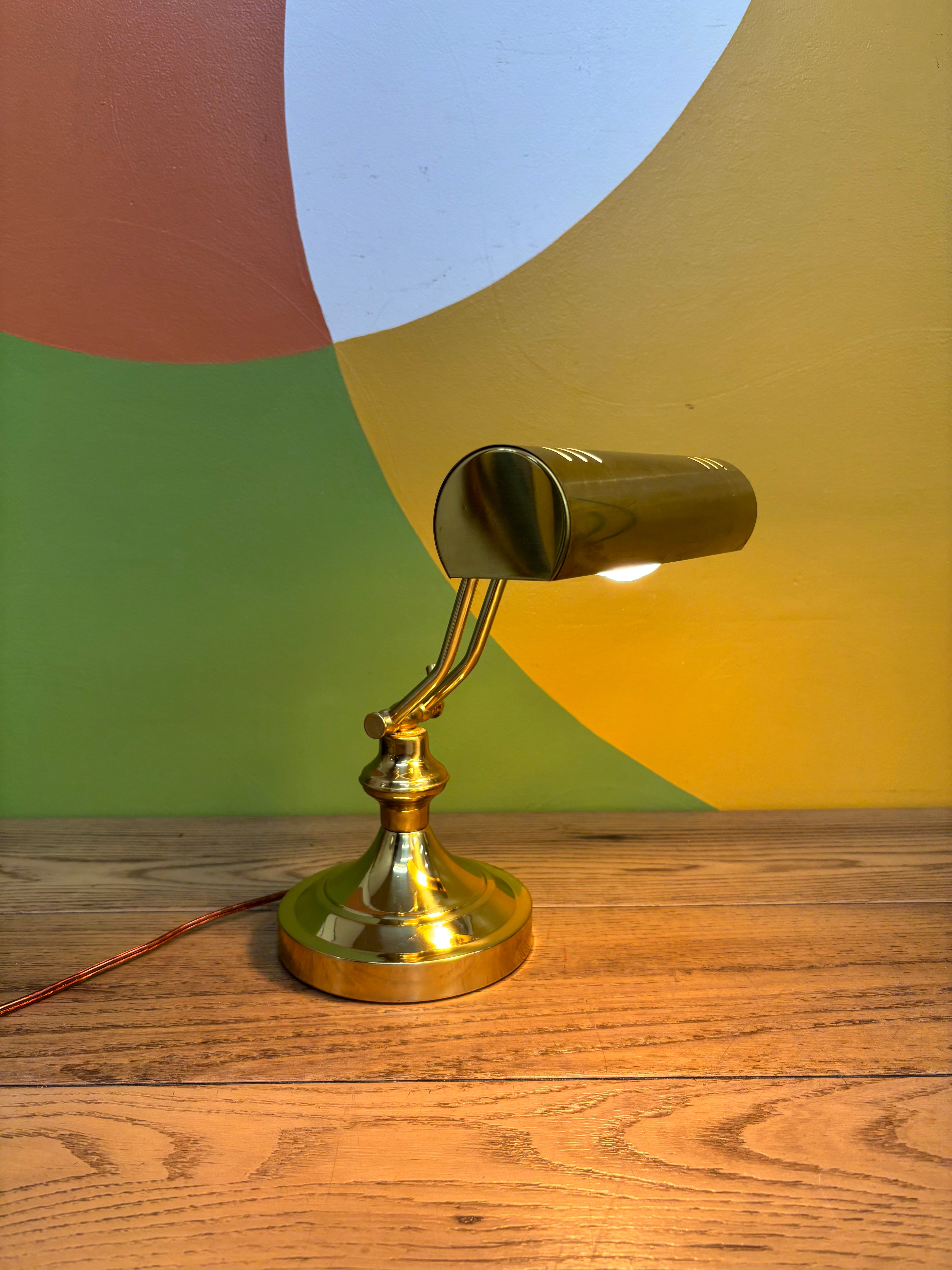 Gold Metal Bankers Lamp