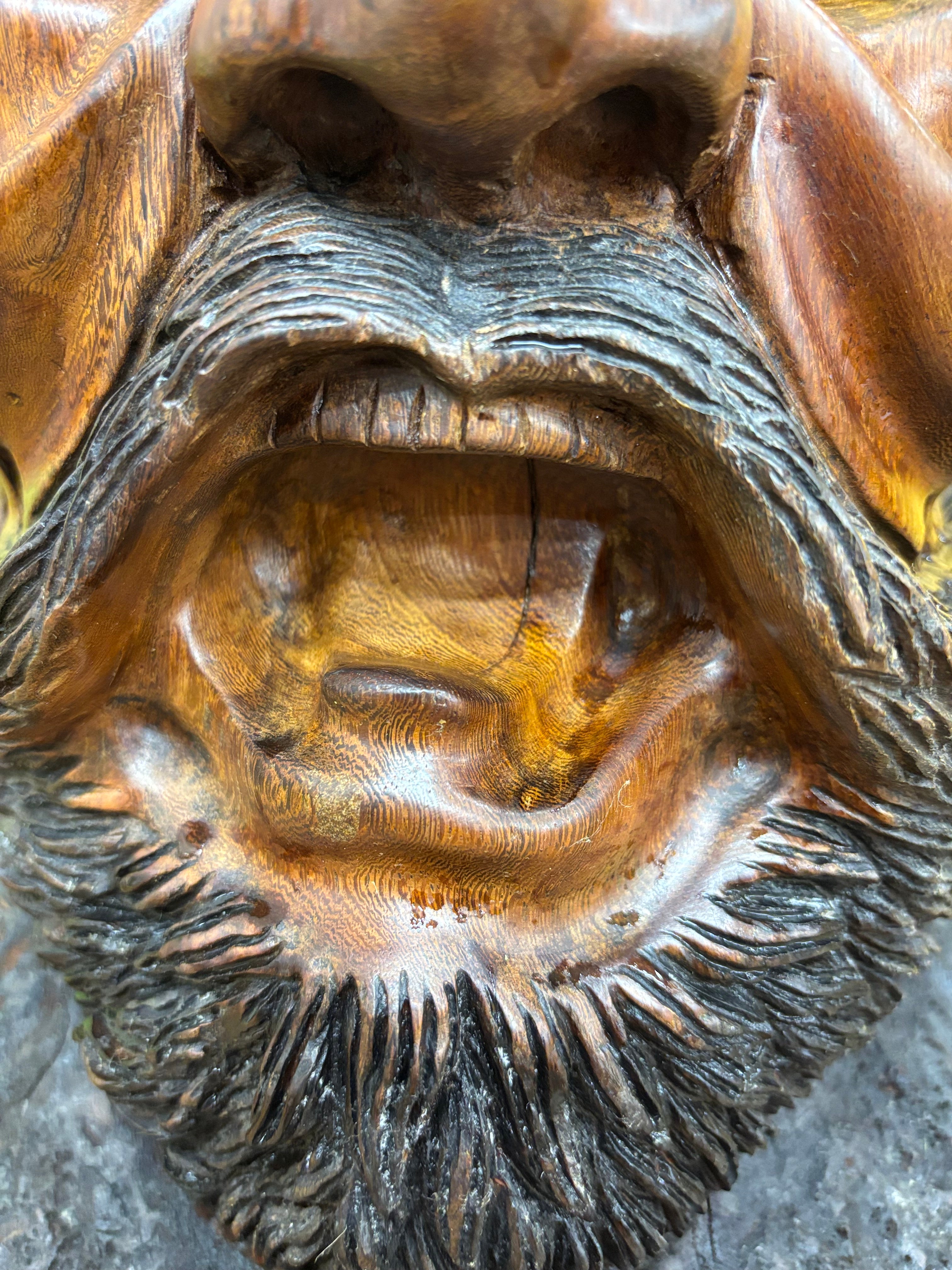 Wood Carved Head Sculpture
