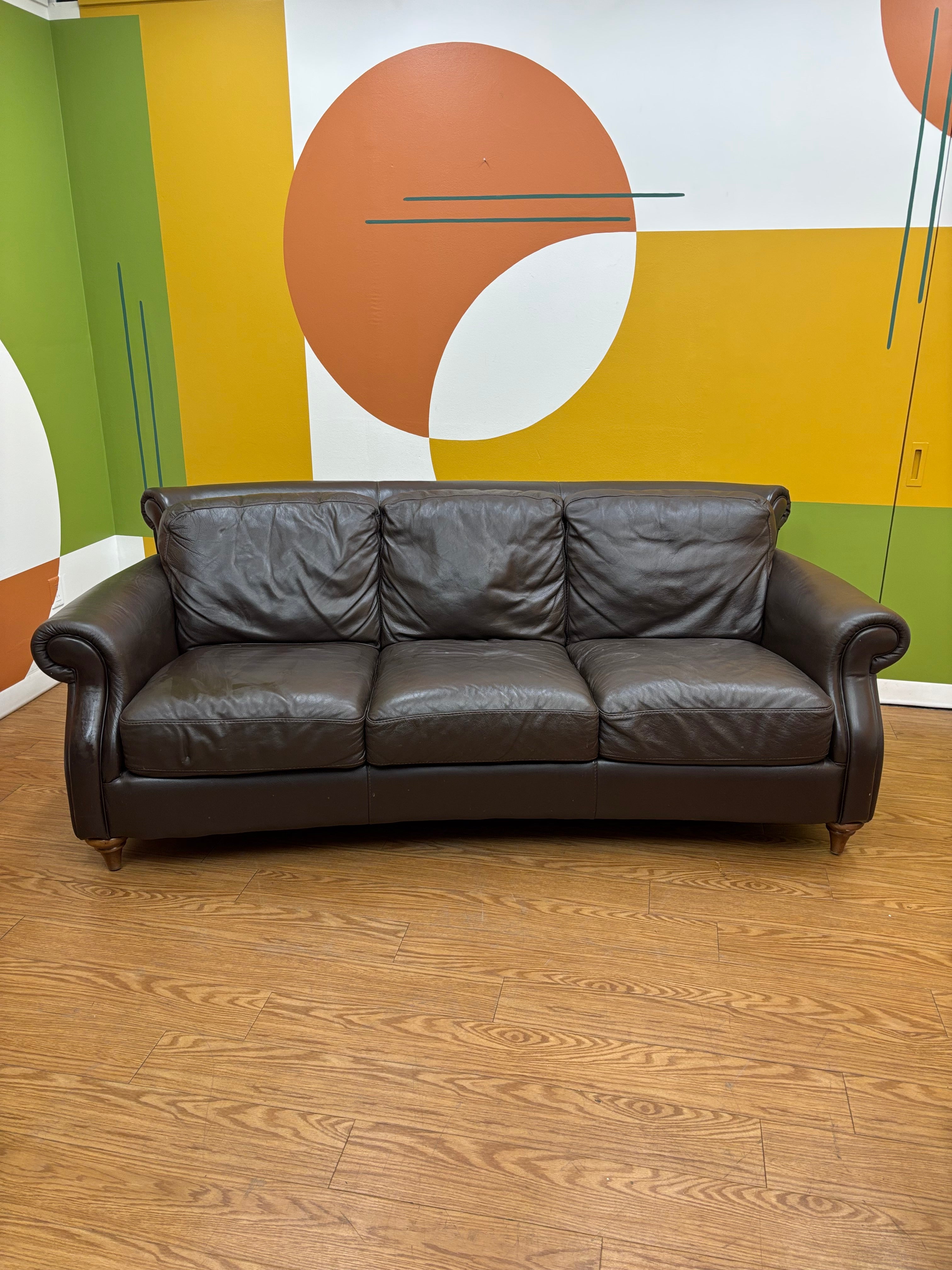 Brown Natuzzi Leather Sofa