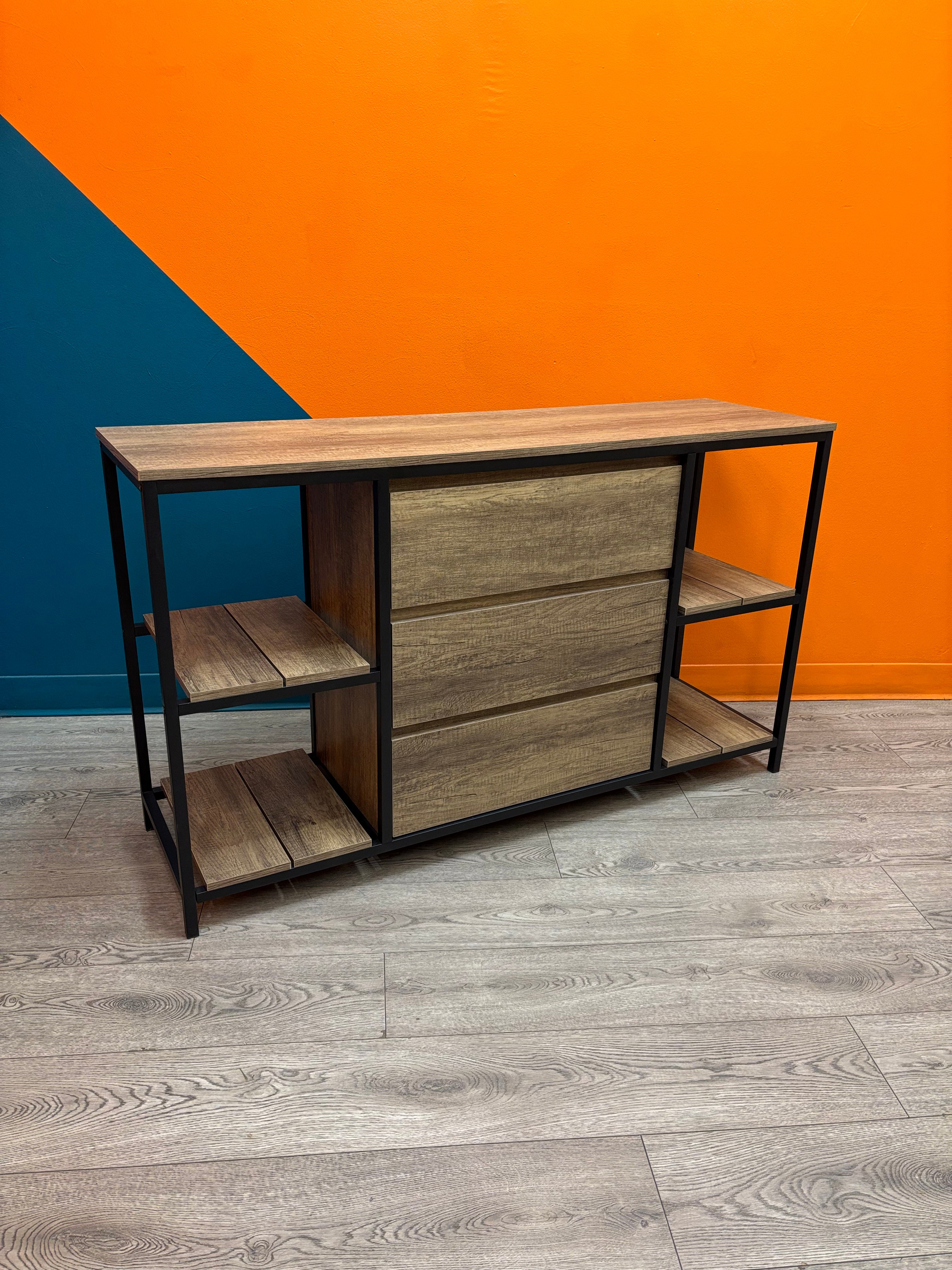 Brown & Black TV Stand