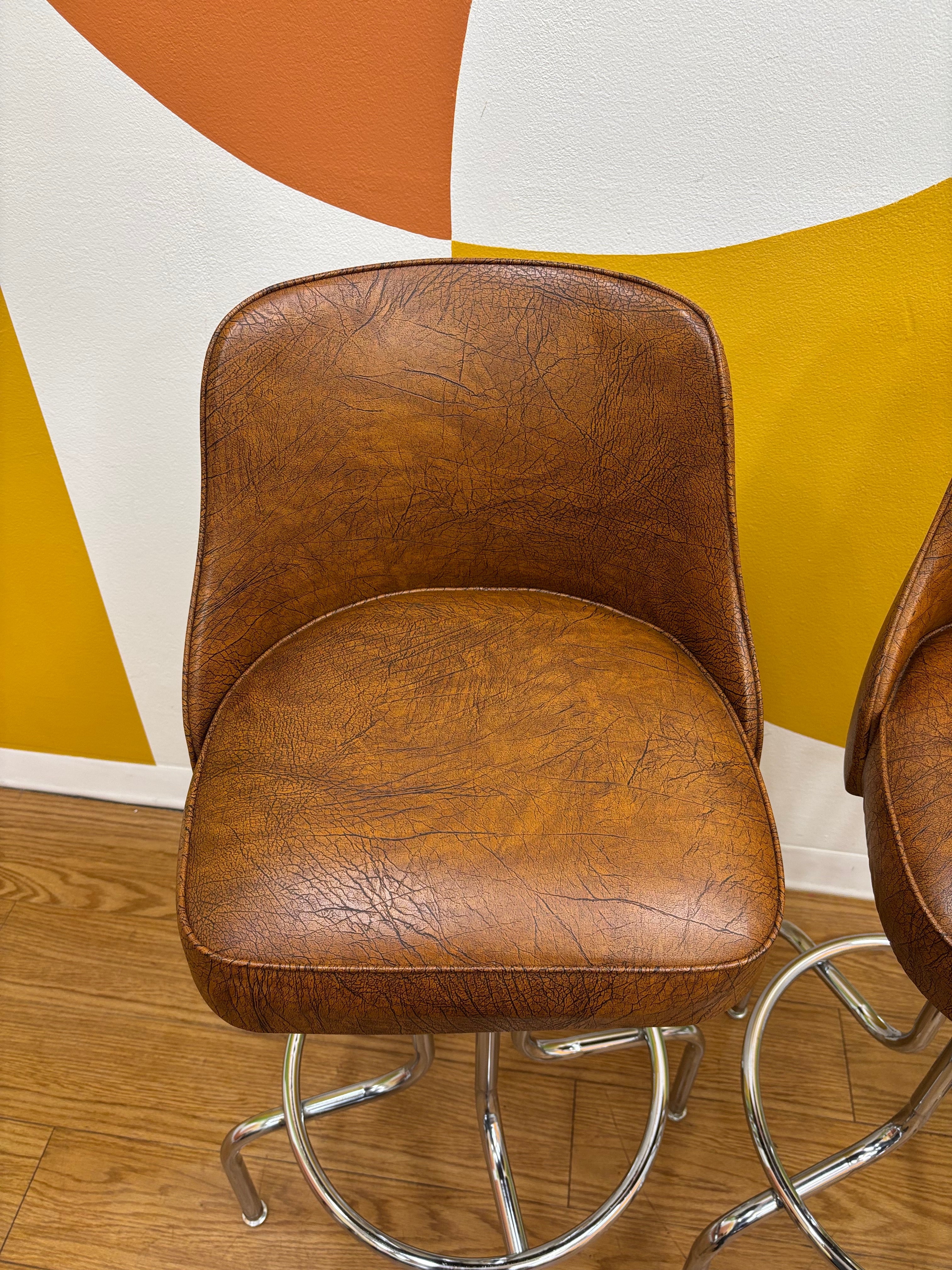 (2) Brown Barstools
