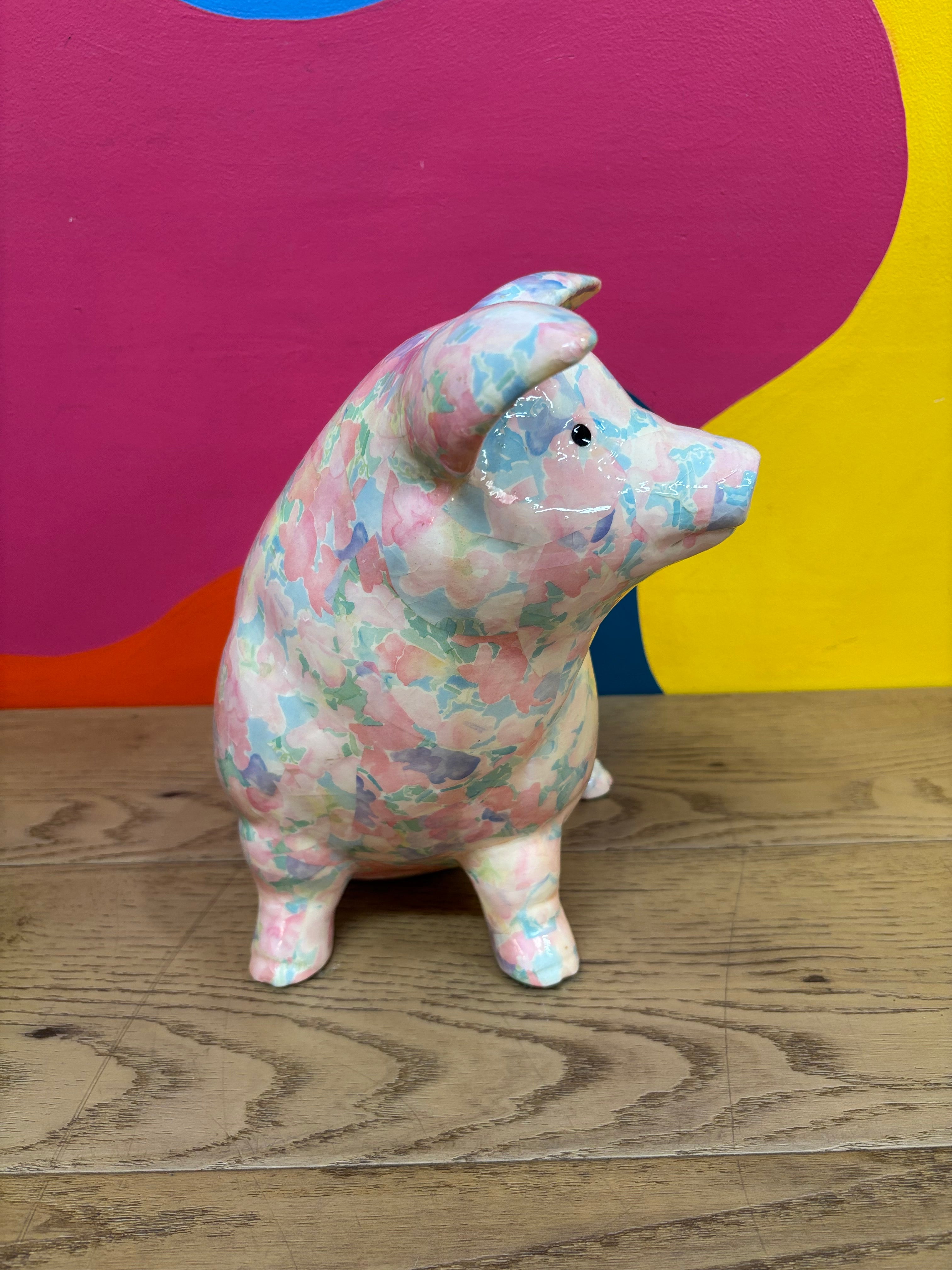 Large Ceramic Pig Figurine