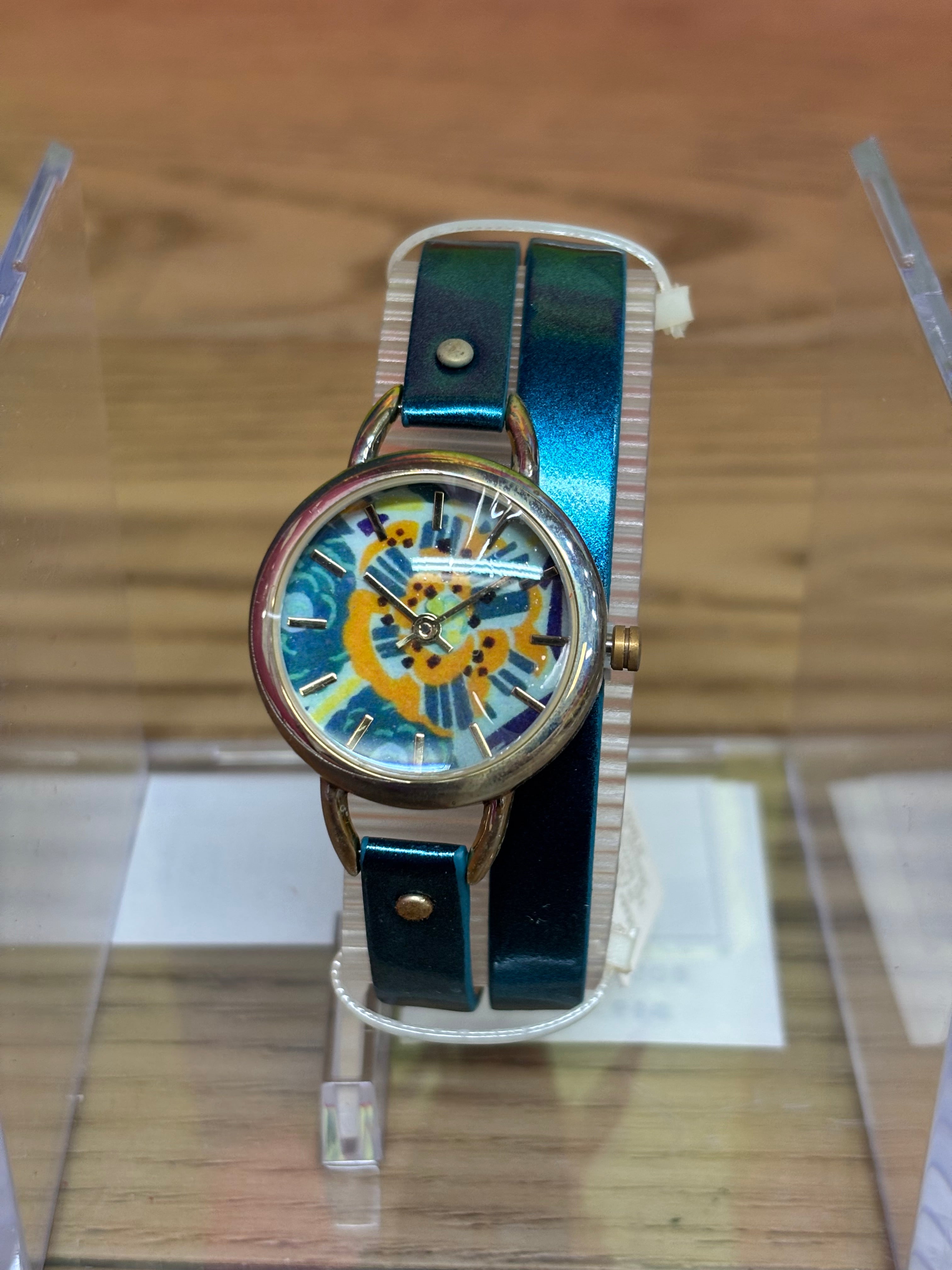 French Deco Poppies Wrap Watch