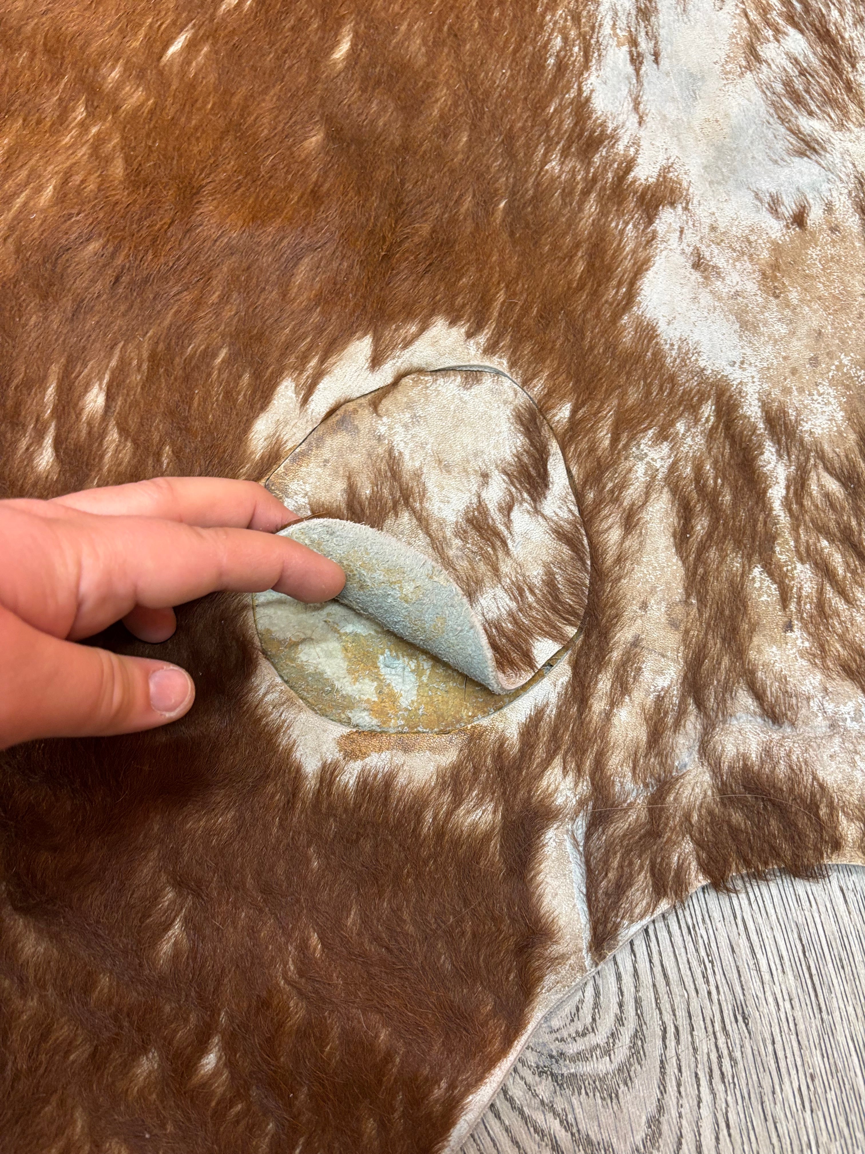 Brown & White Cowhide Rug