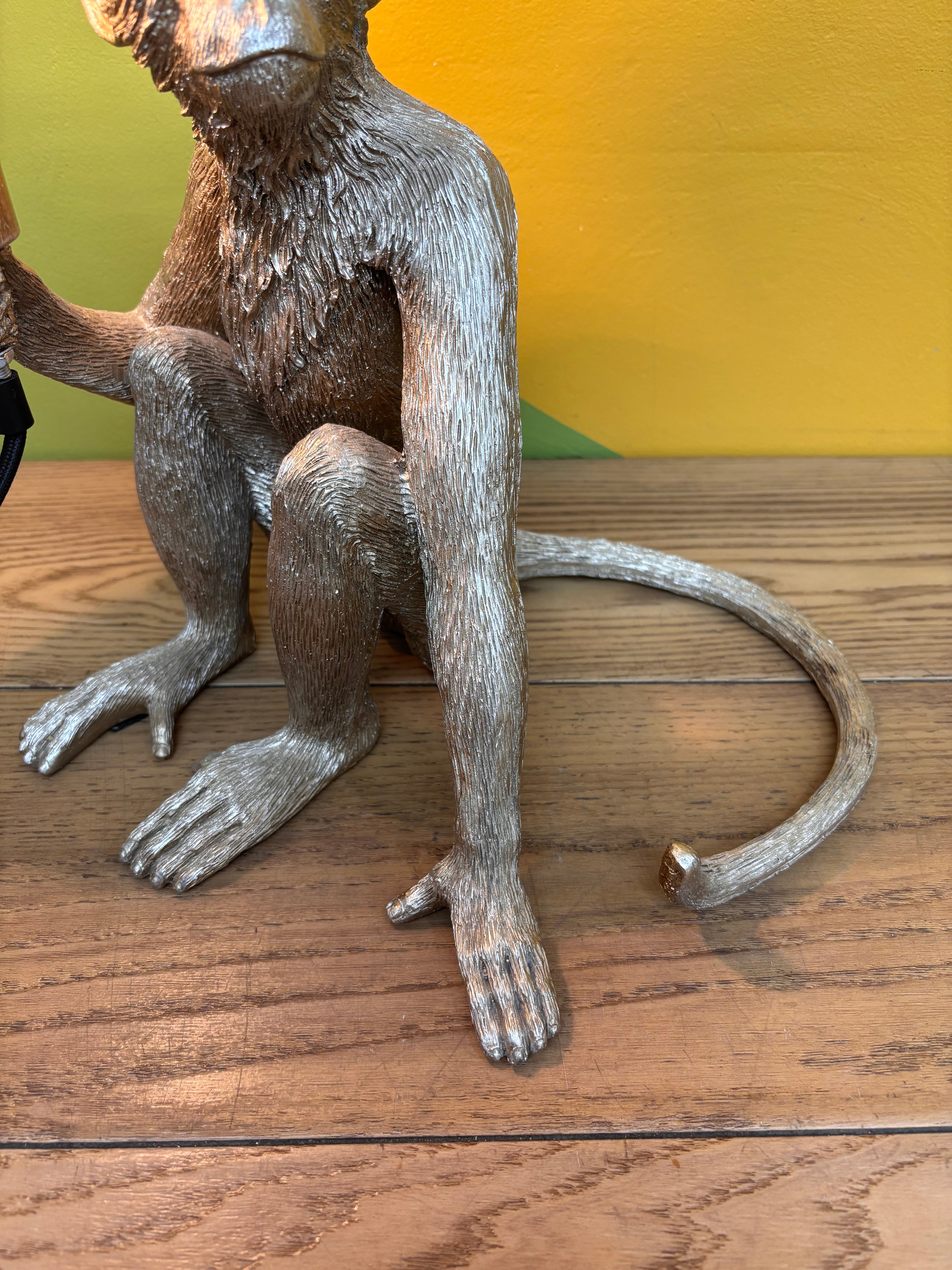 Silver Monkey Lamp