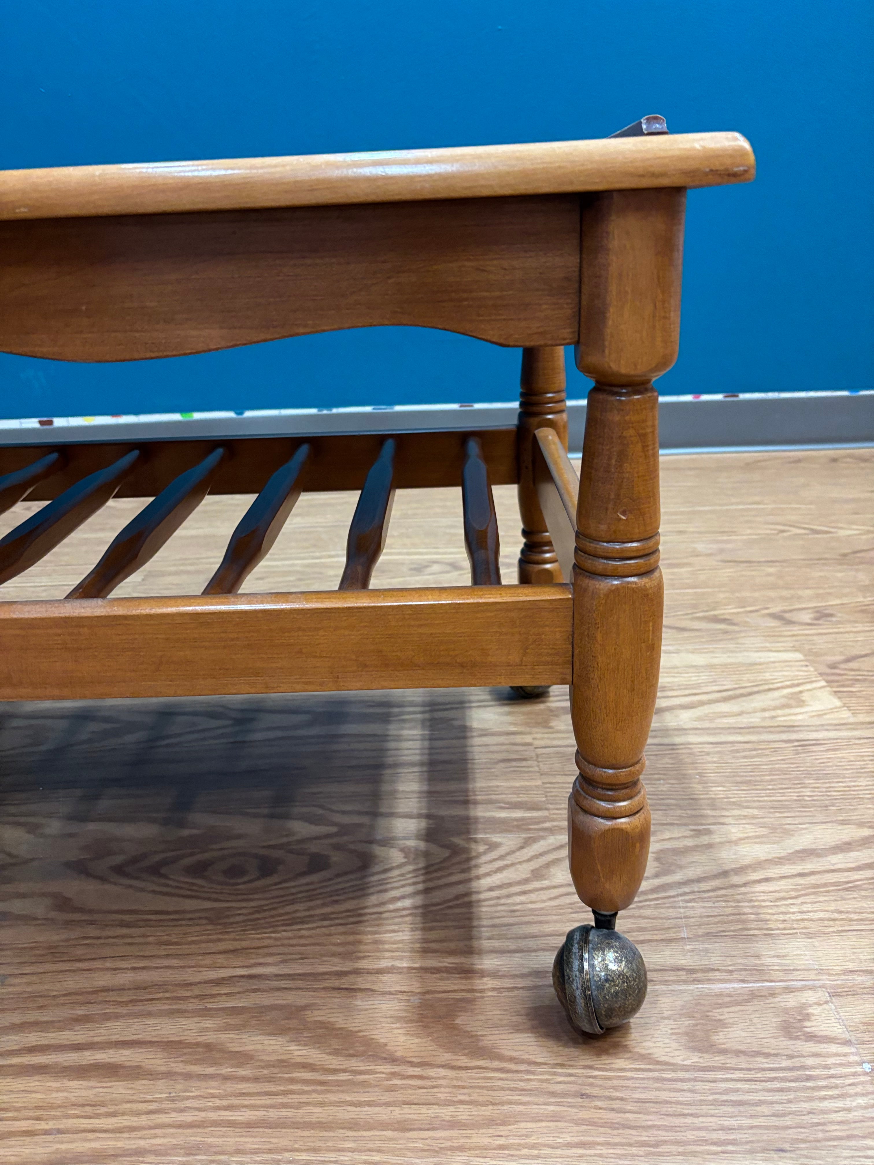 Wood Rolling End Table