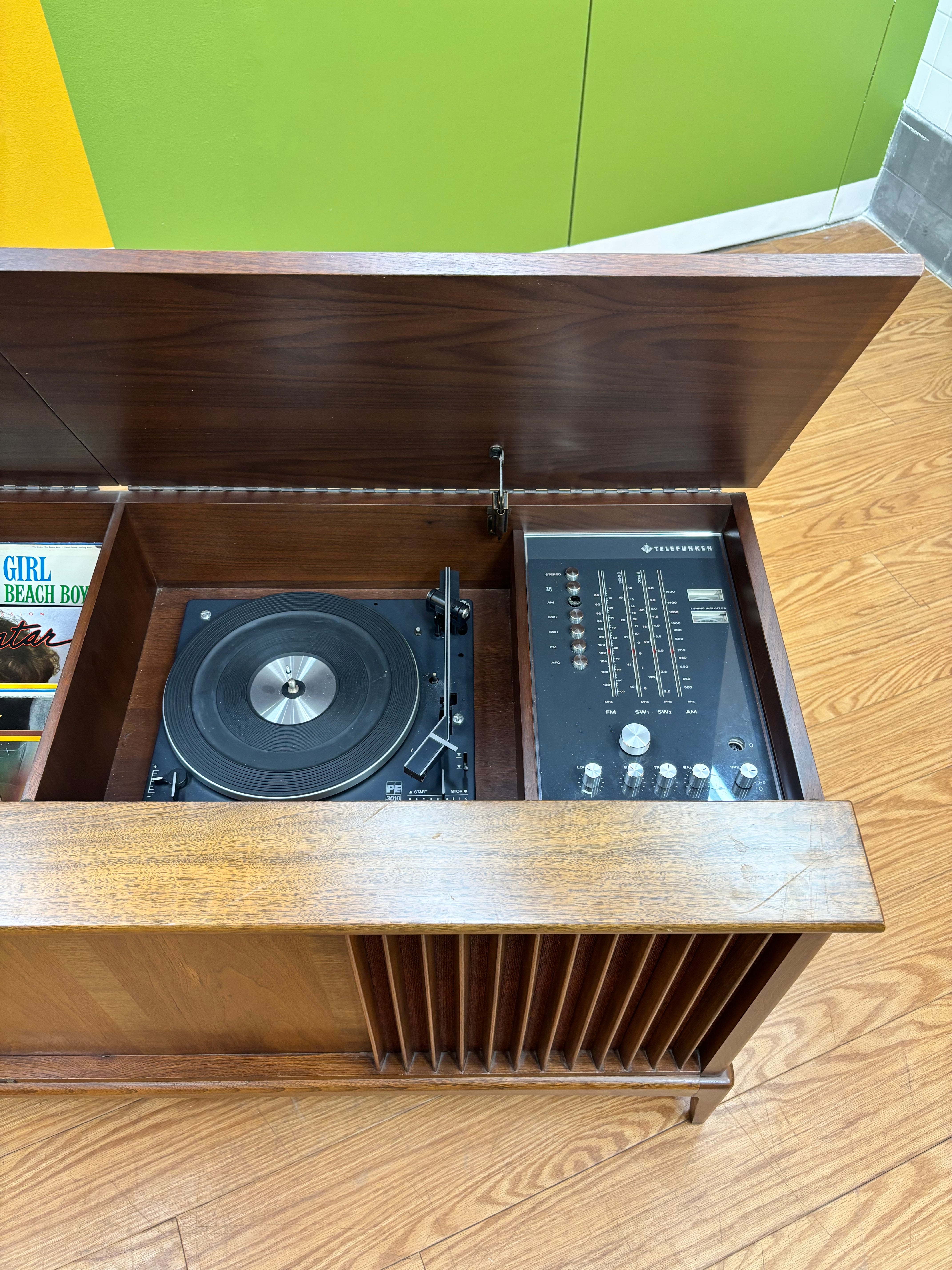 Telefunken Stereo Console Cabinet with Record Player