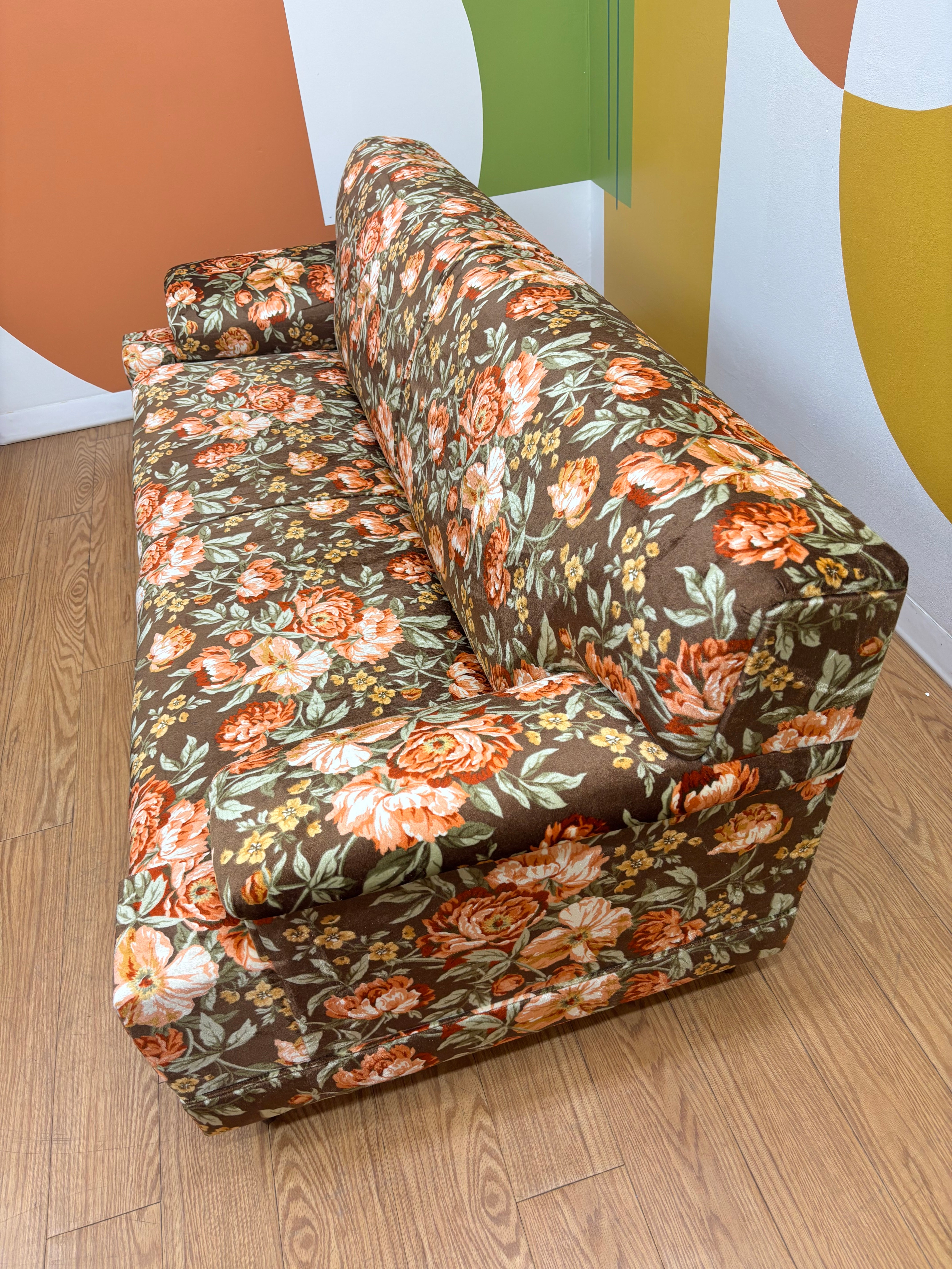 Brown Floral Sofa