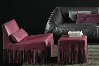 Dandy Home Collection by Gamma Arredamenti Purple Fringe PNA Chair & Ottoman