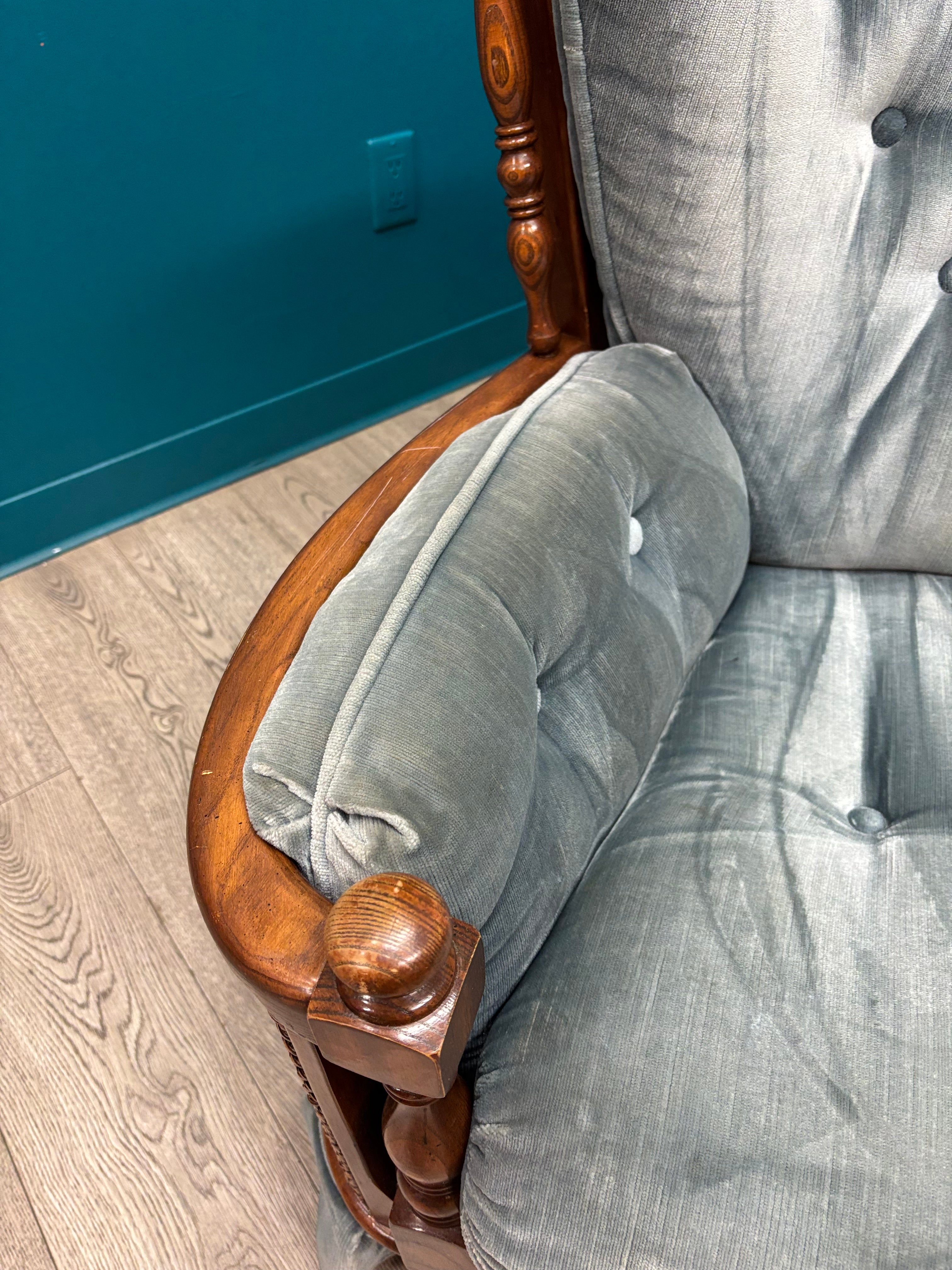 Blue Tufted Accent Chair