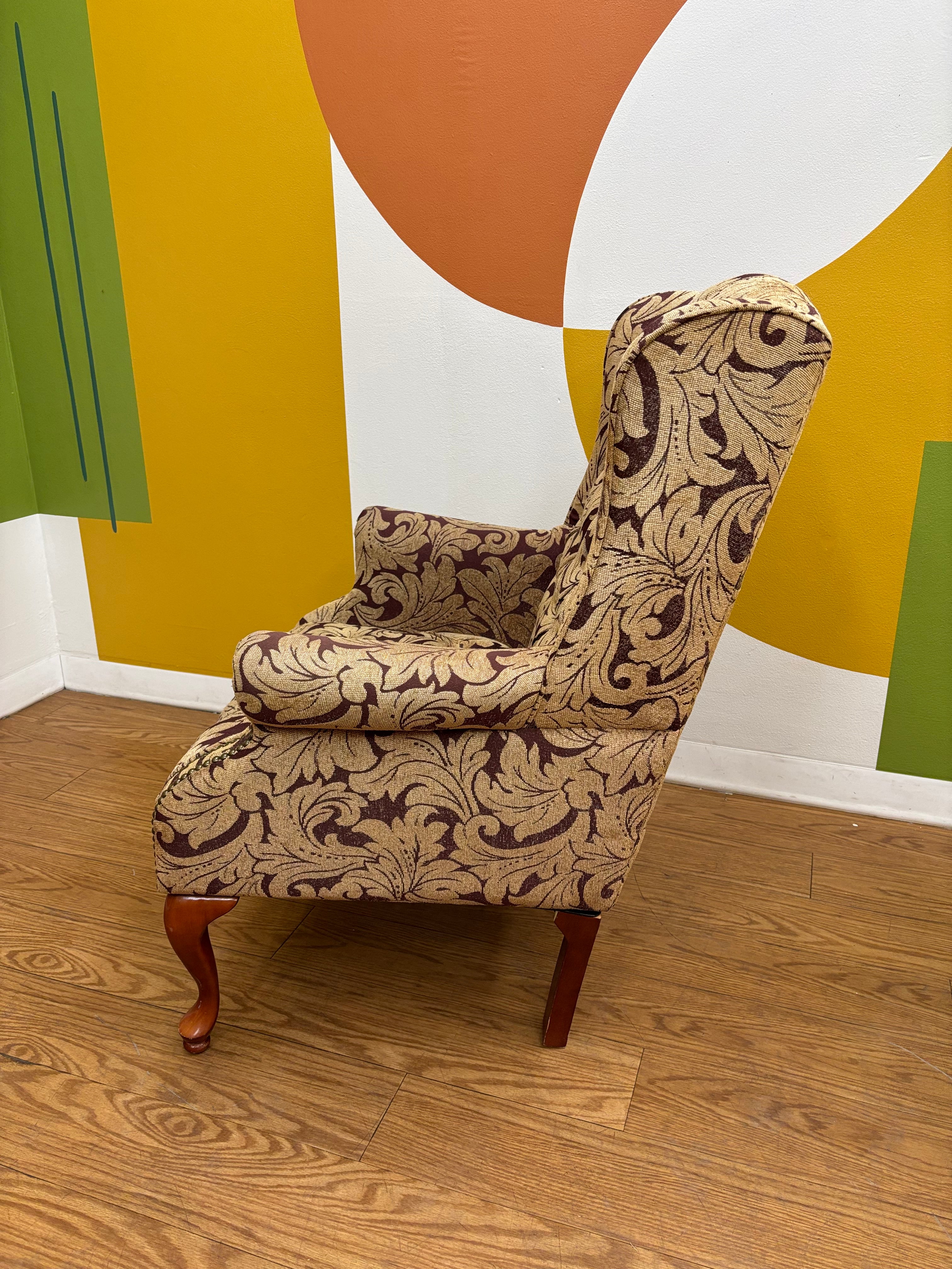 Patterned Armchair & Ottoman