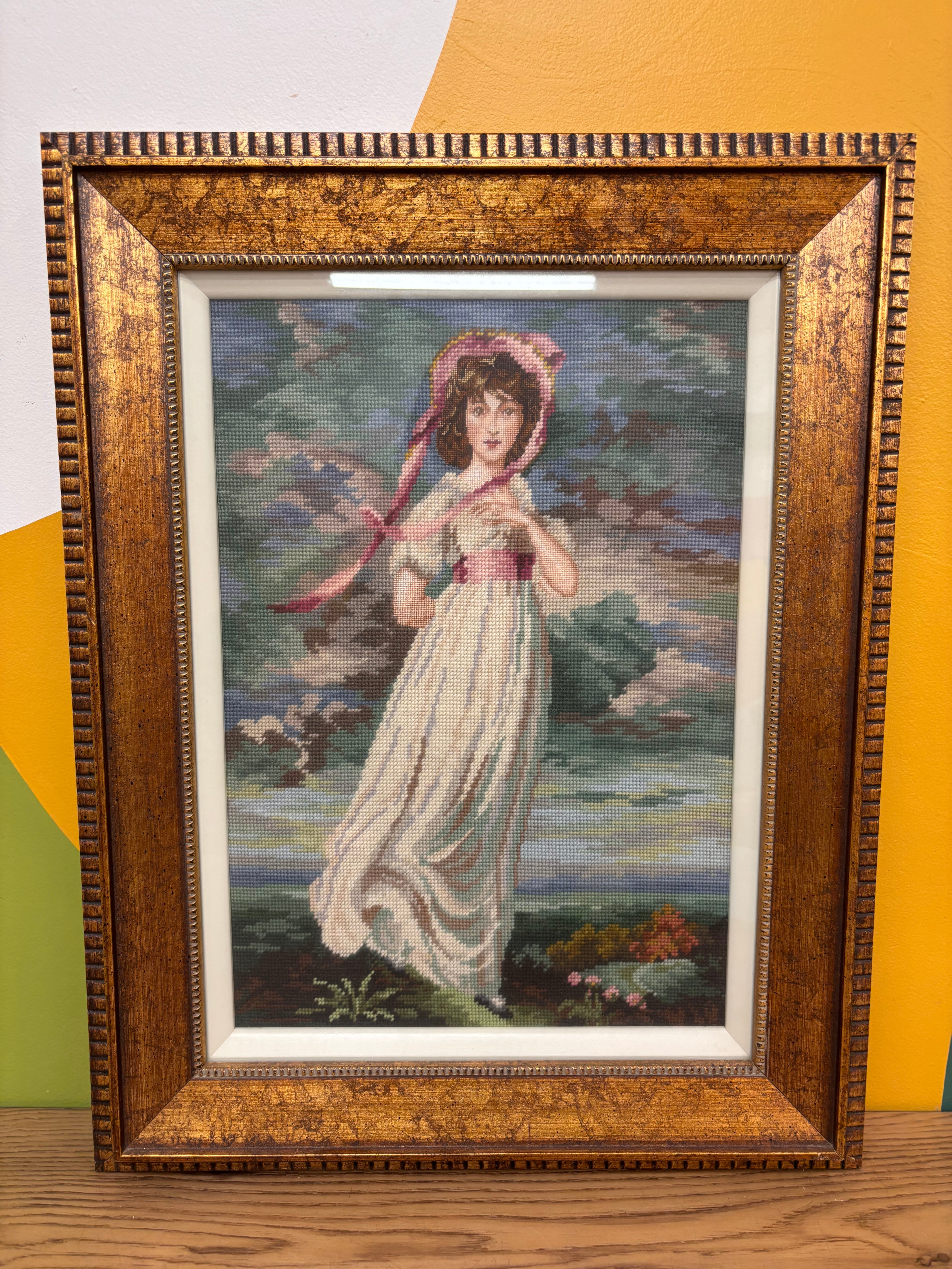 Framed "Pinkie" Needlepoint