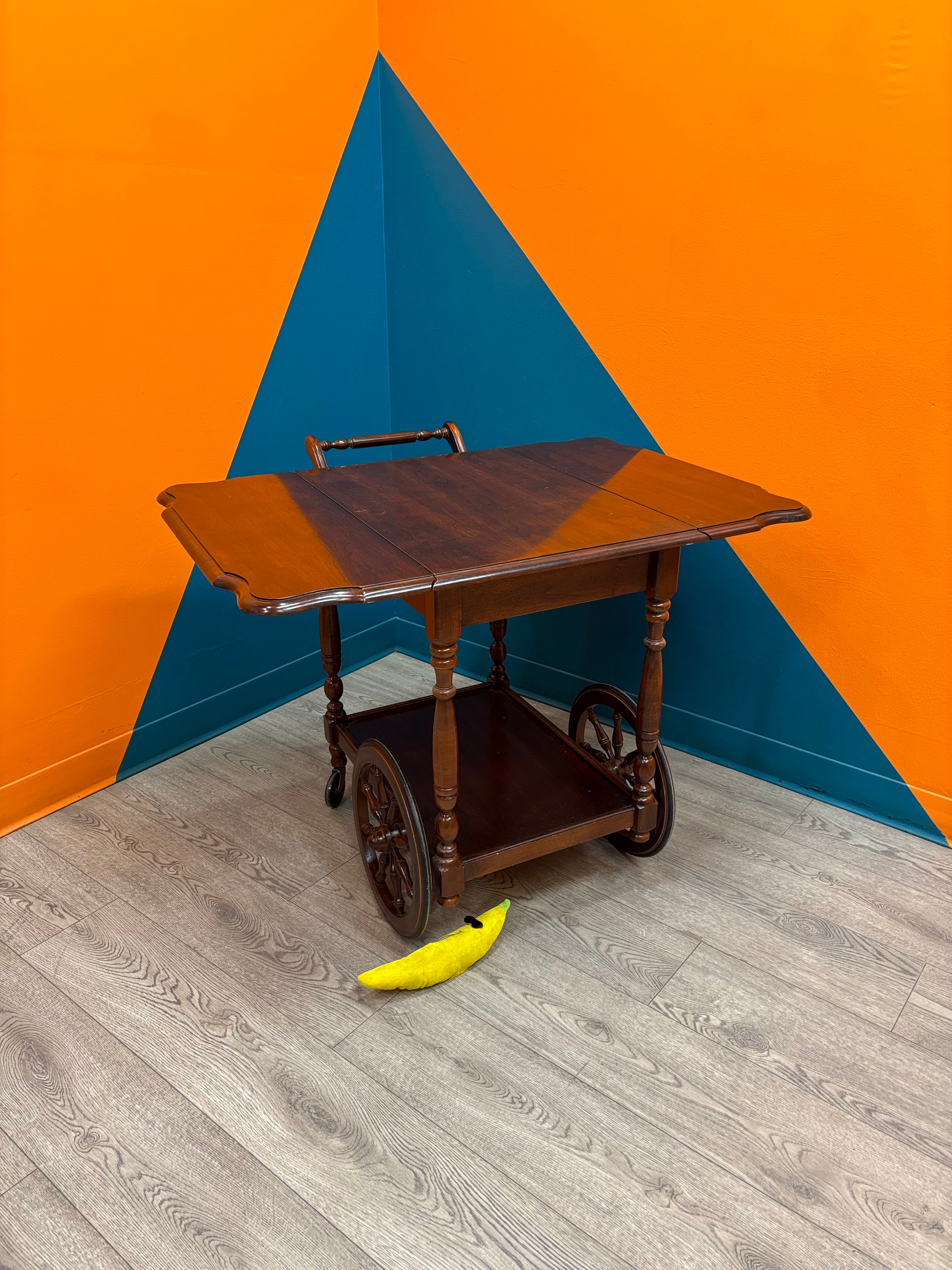 Drop Leaf Wood Cart