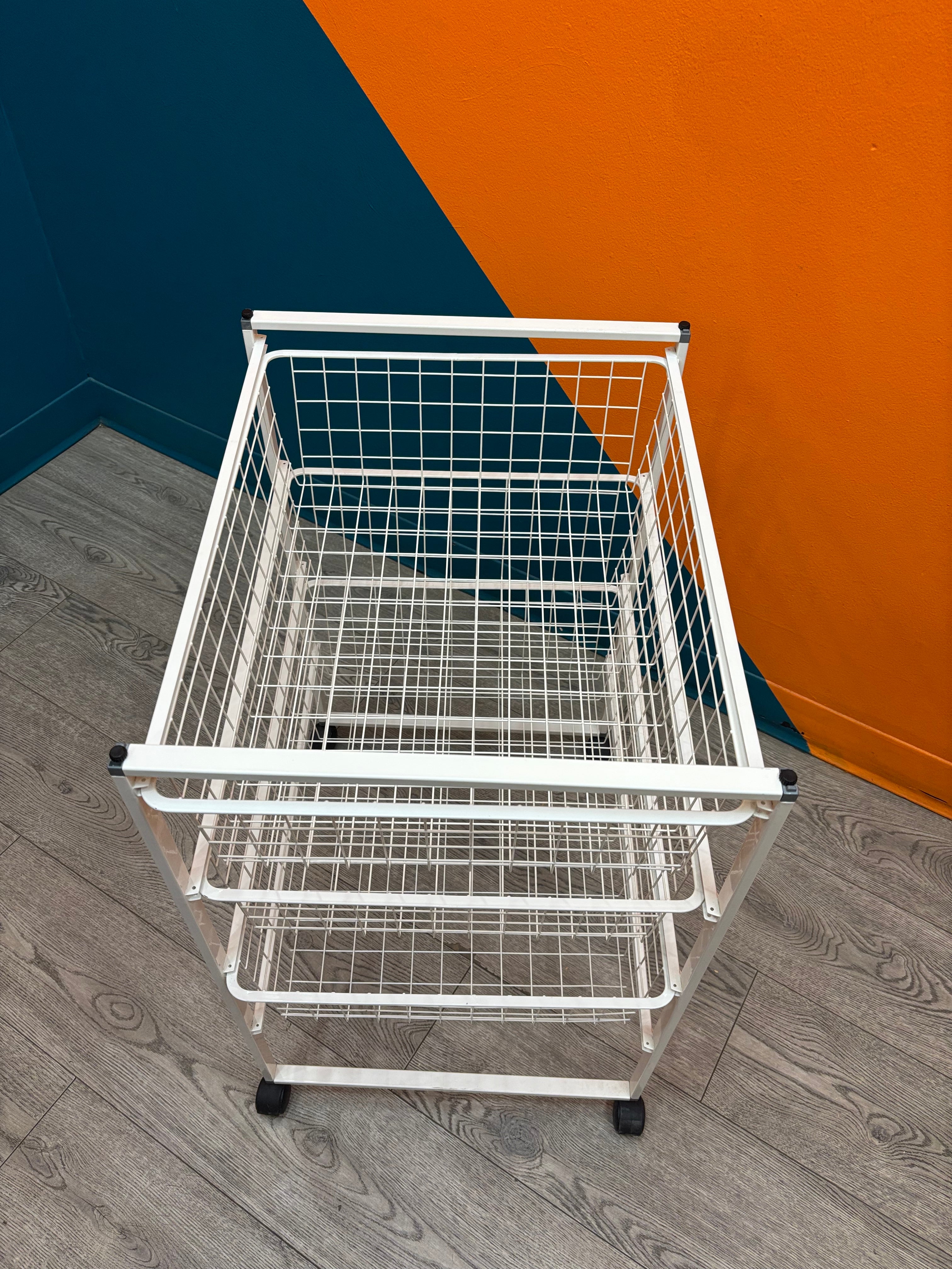 White Wire Basket Storage