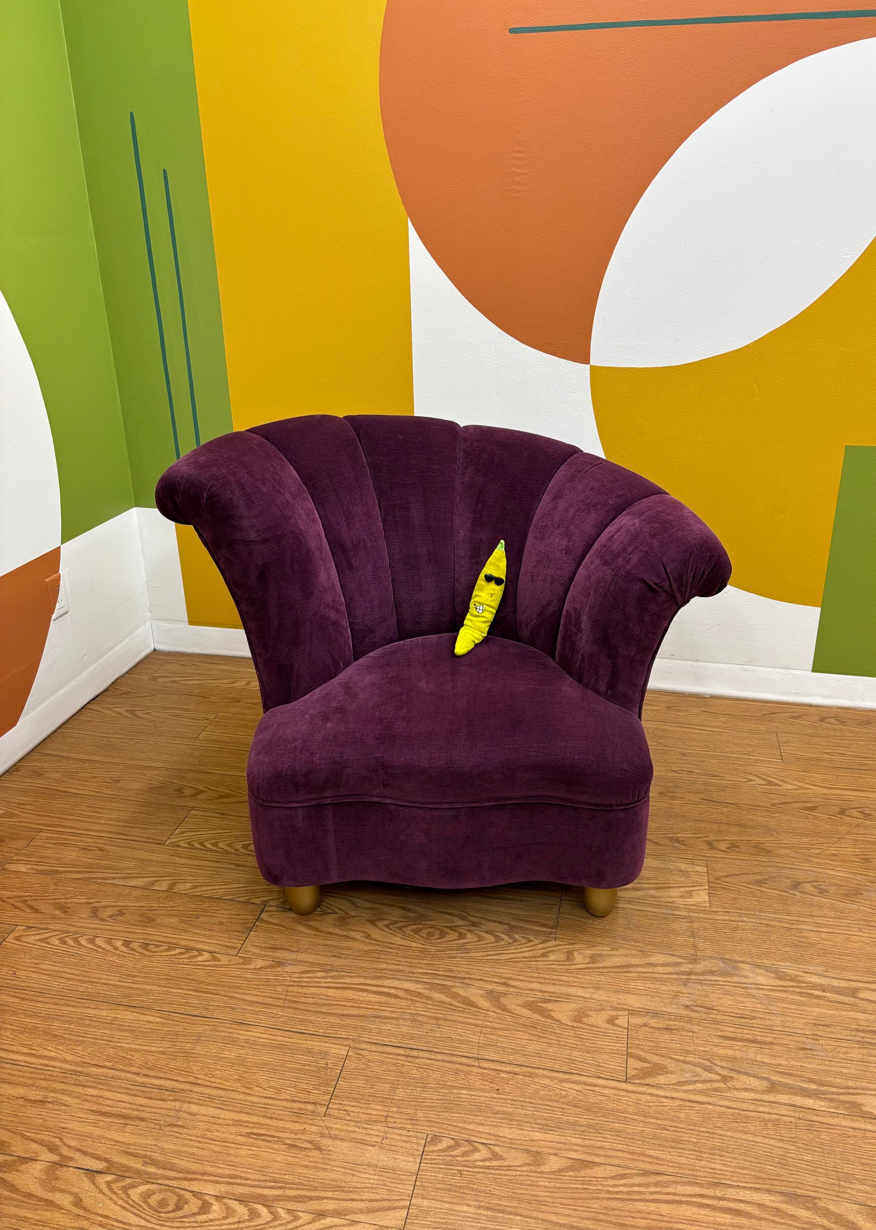 Purple Asymmetrical Scalloped Chair
