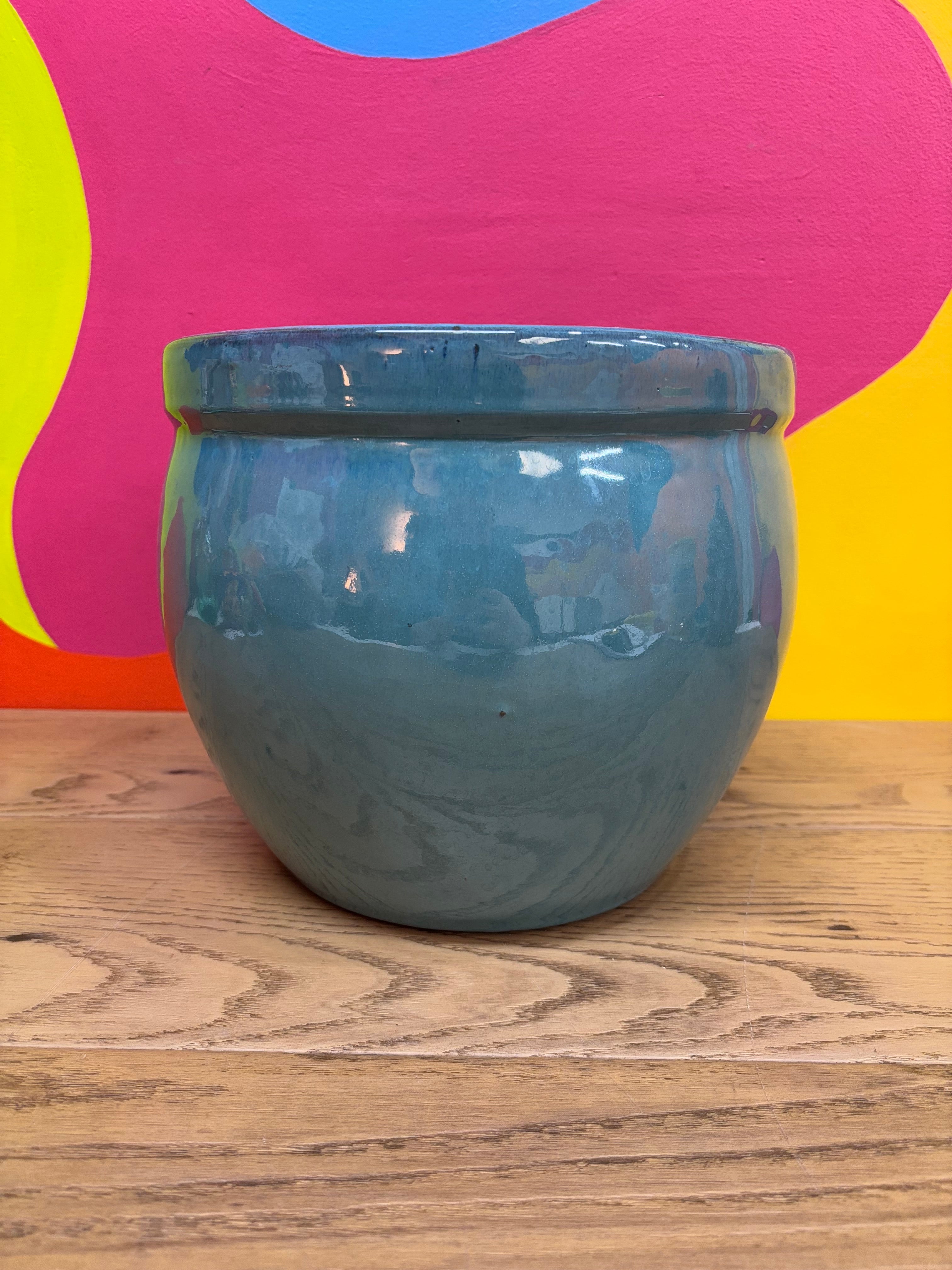 Ceramic Blue Plant Pot