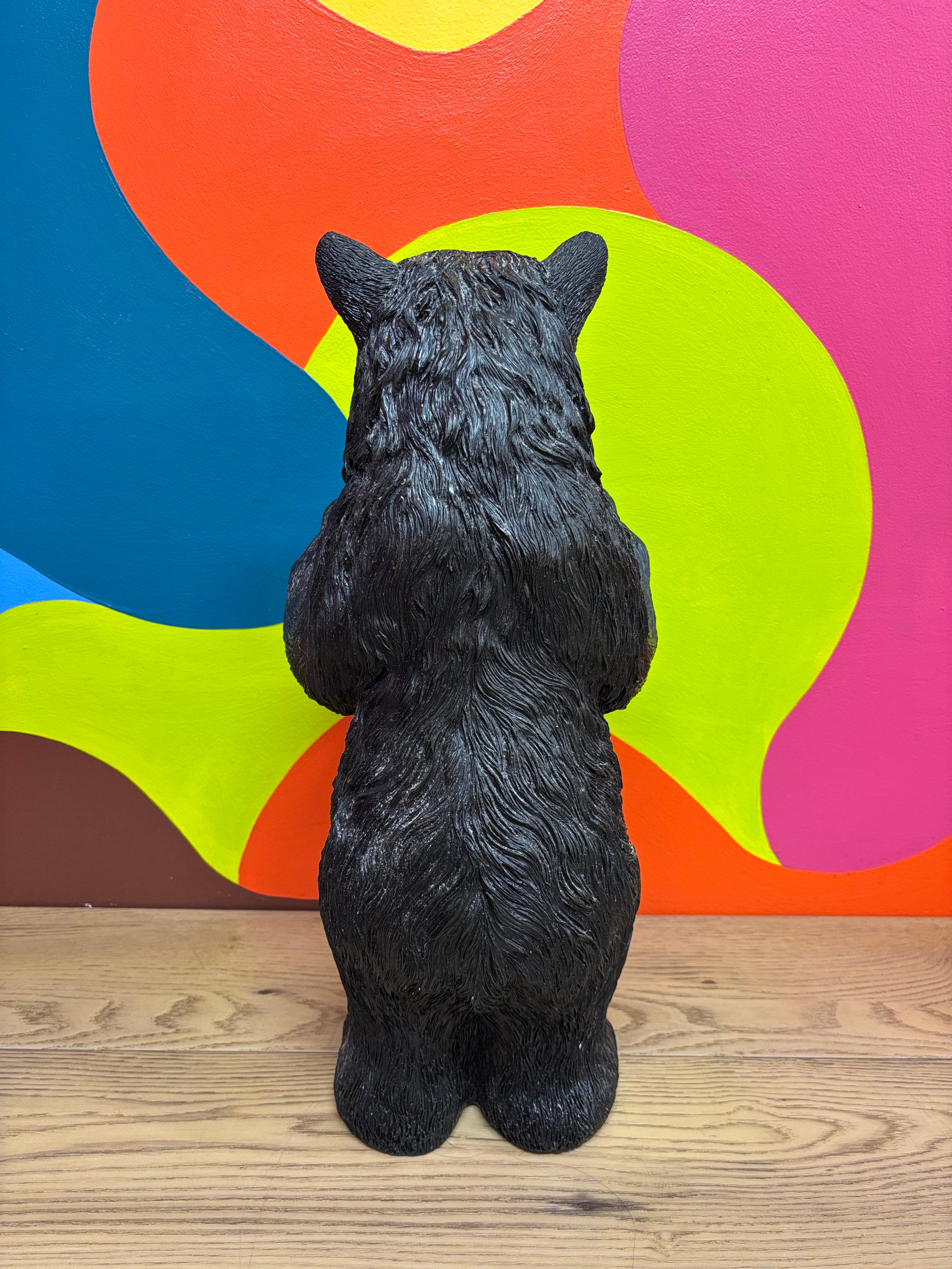 Small Standing Black Bear Toilet Paper Holder