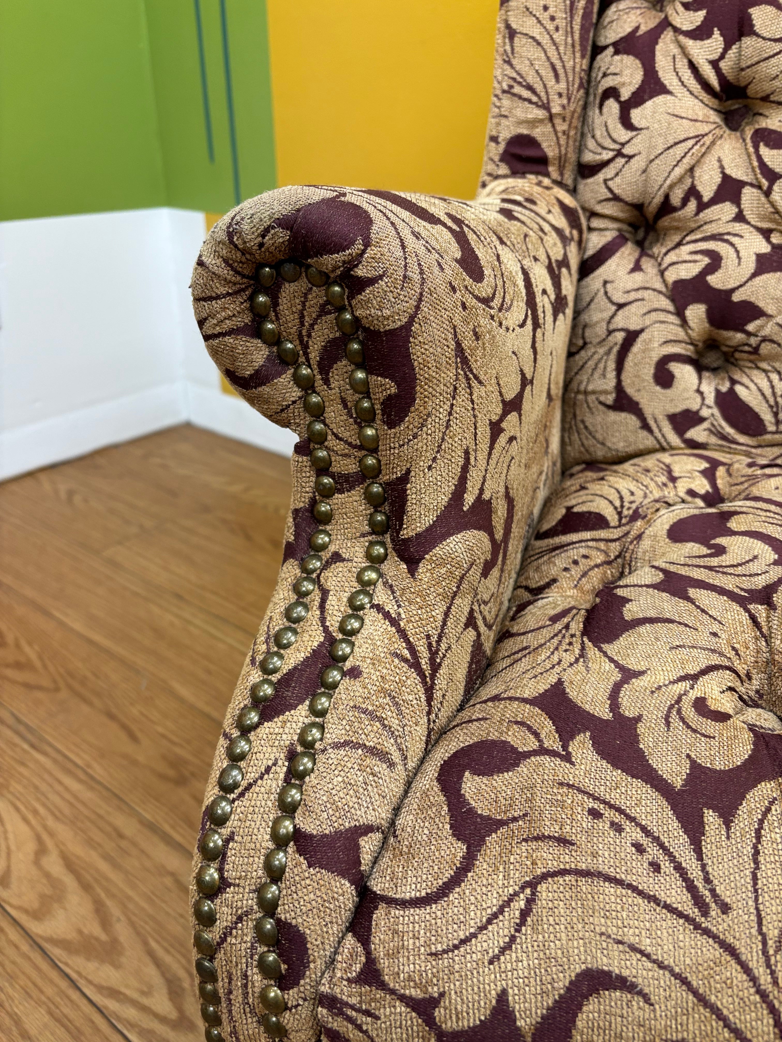 Patterned Armchair & Ottoman