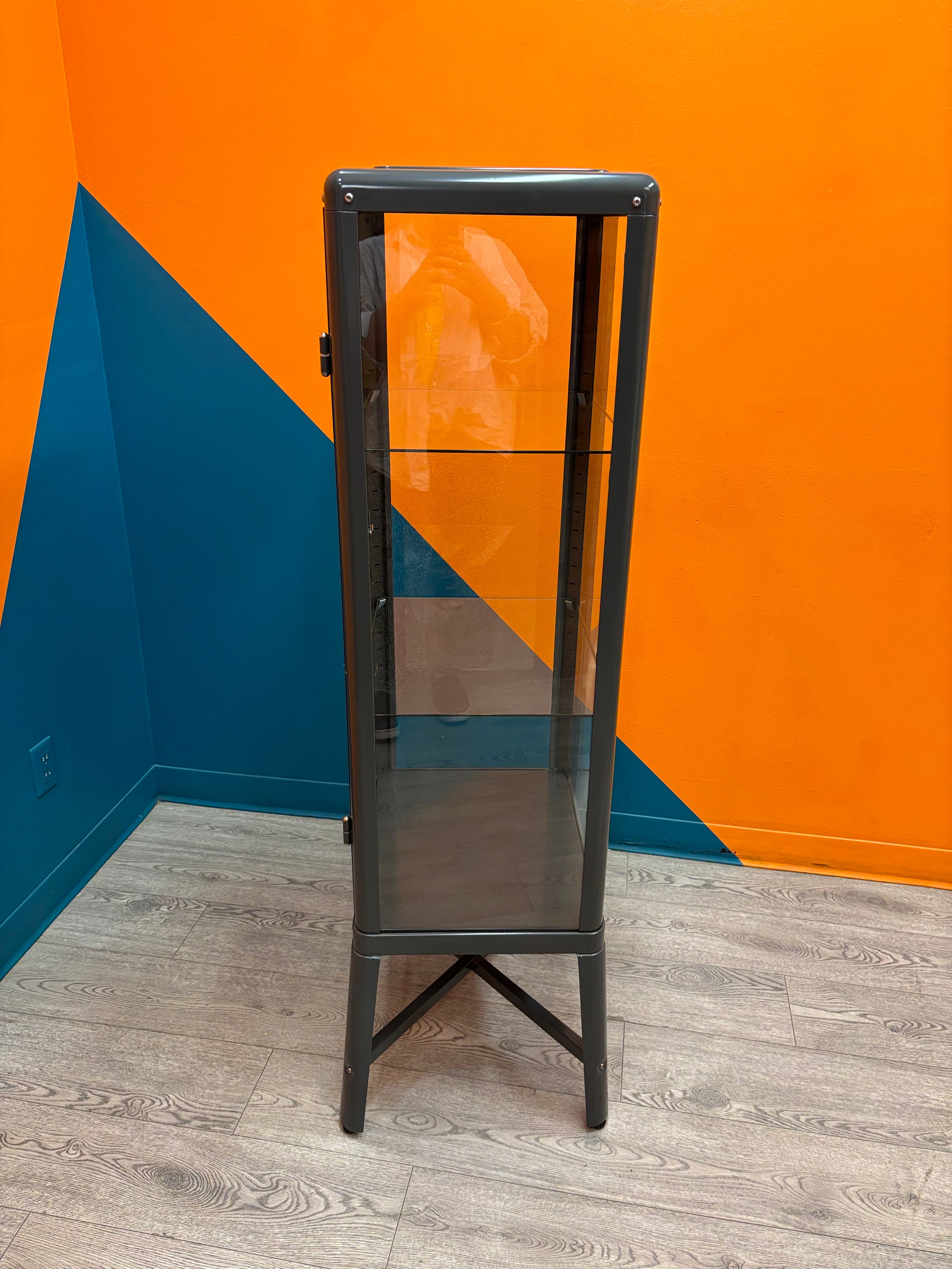 Charcoal Glass Door Cabinet with Key (FABRIKOR) - IKEA