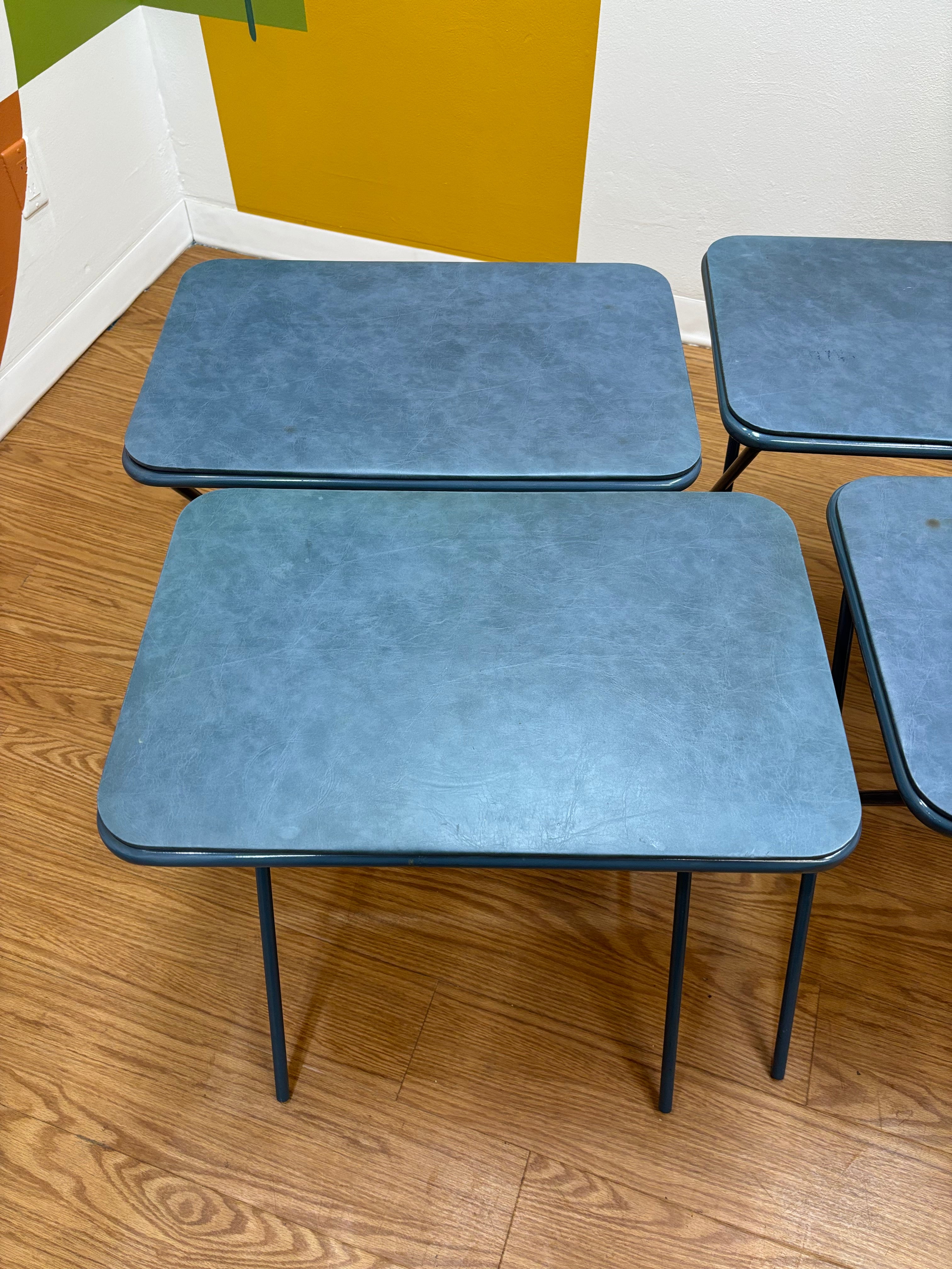 Blue 4 Piece TV Tray Set