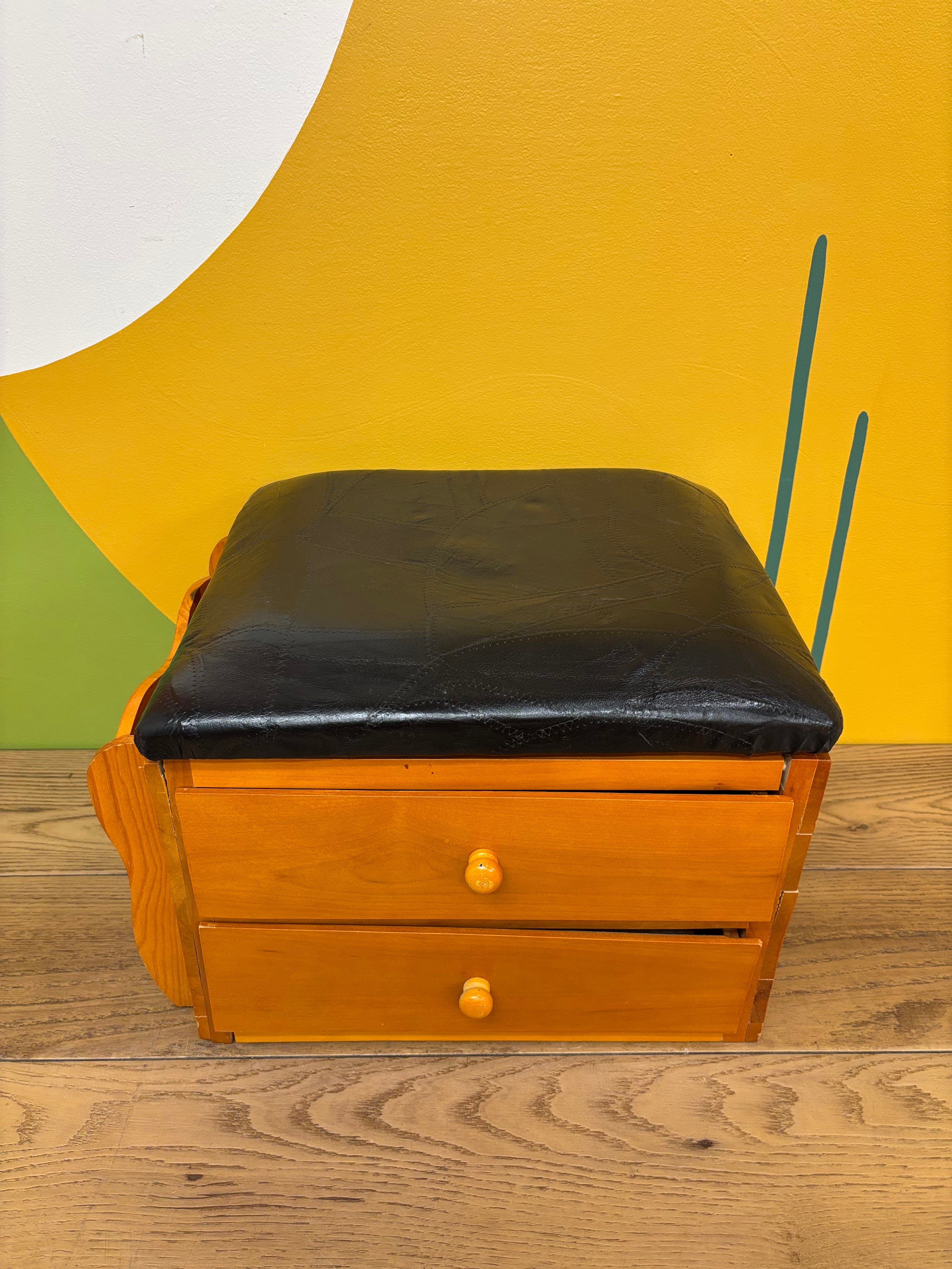 Wood Sewing Footstool