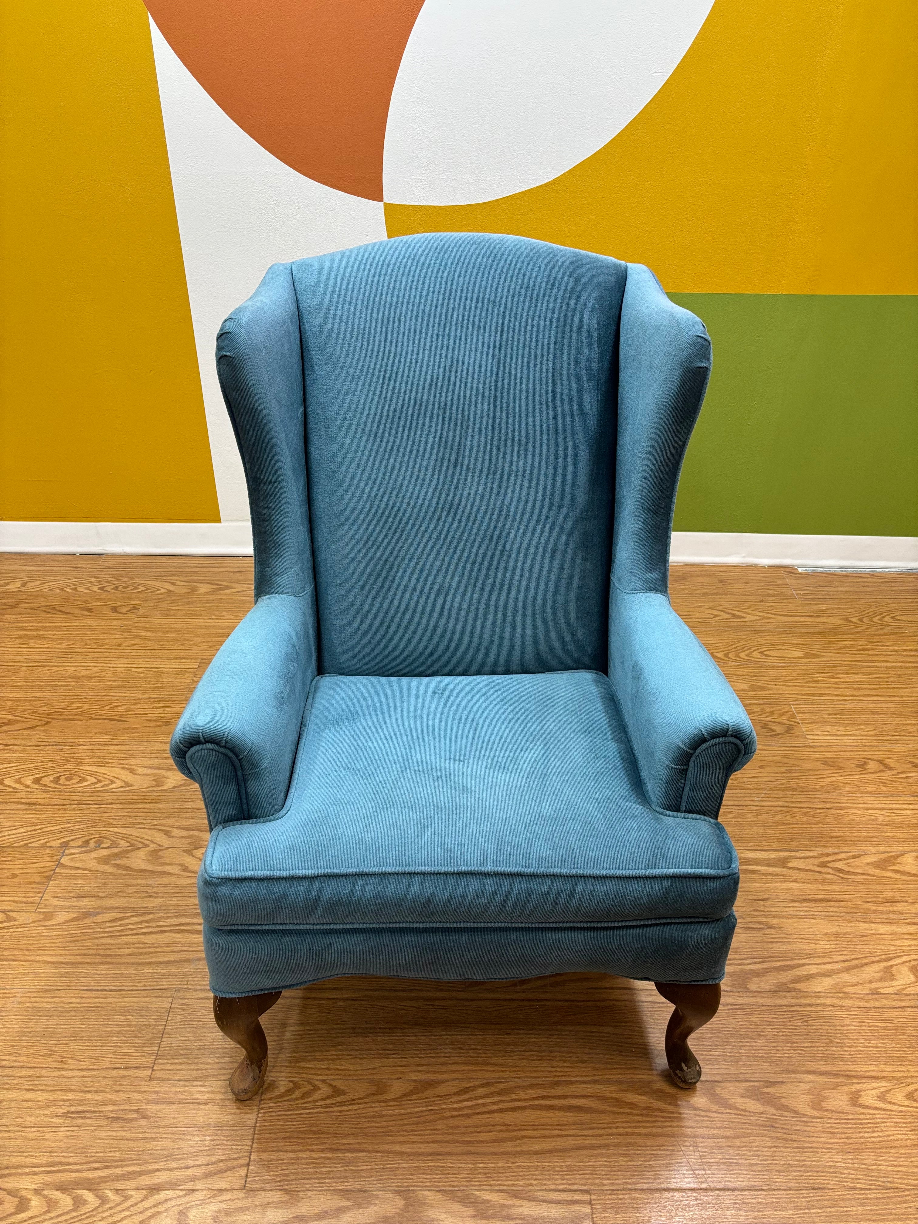 Blue Wingback Chair