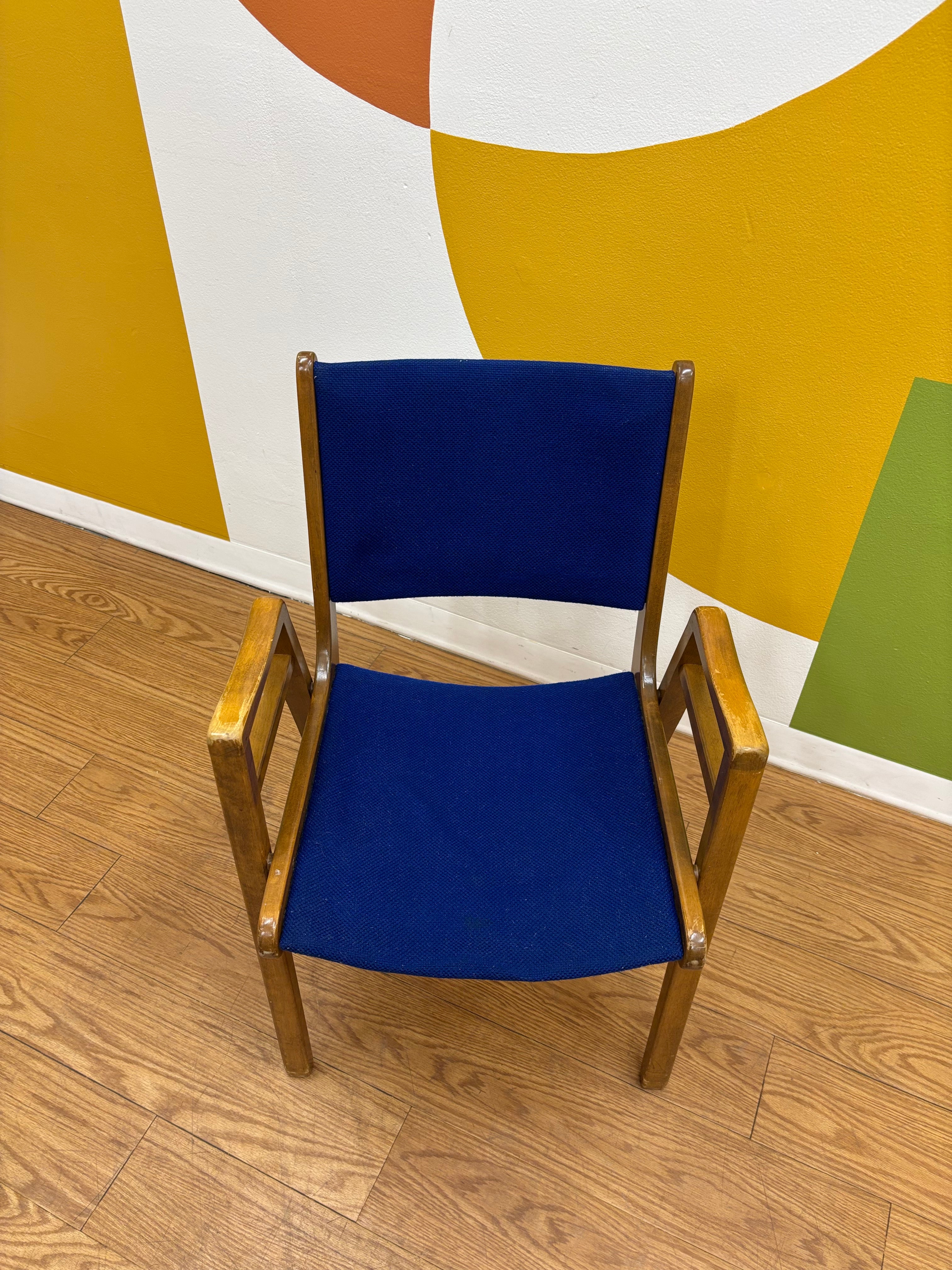 Cobalt Blue Wood Chair