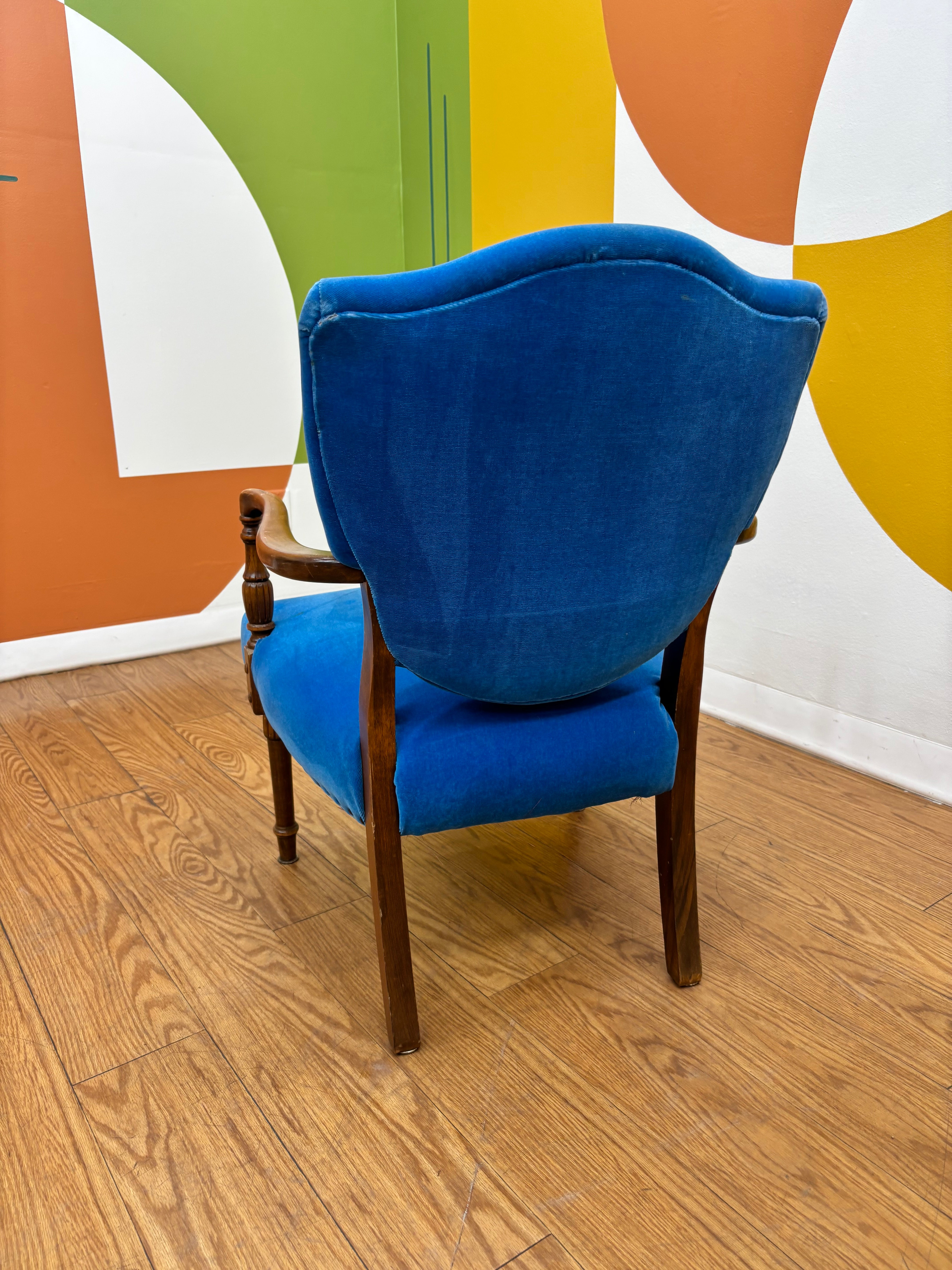 Blue Velvet Armchair