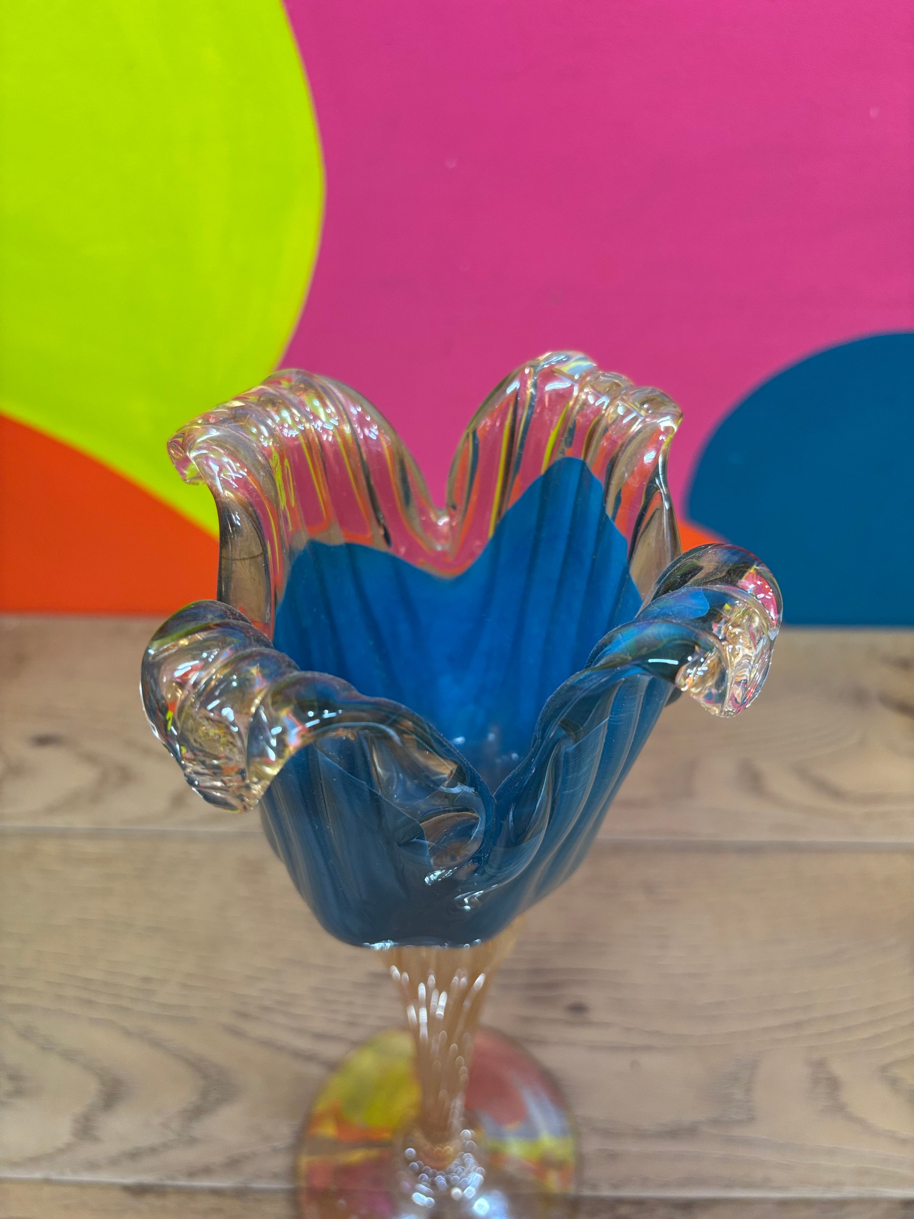Tall Murano Glass Tulip Candle Holder #2