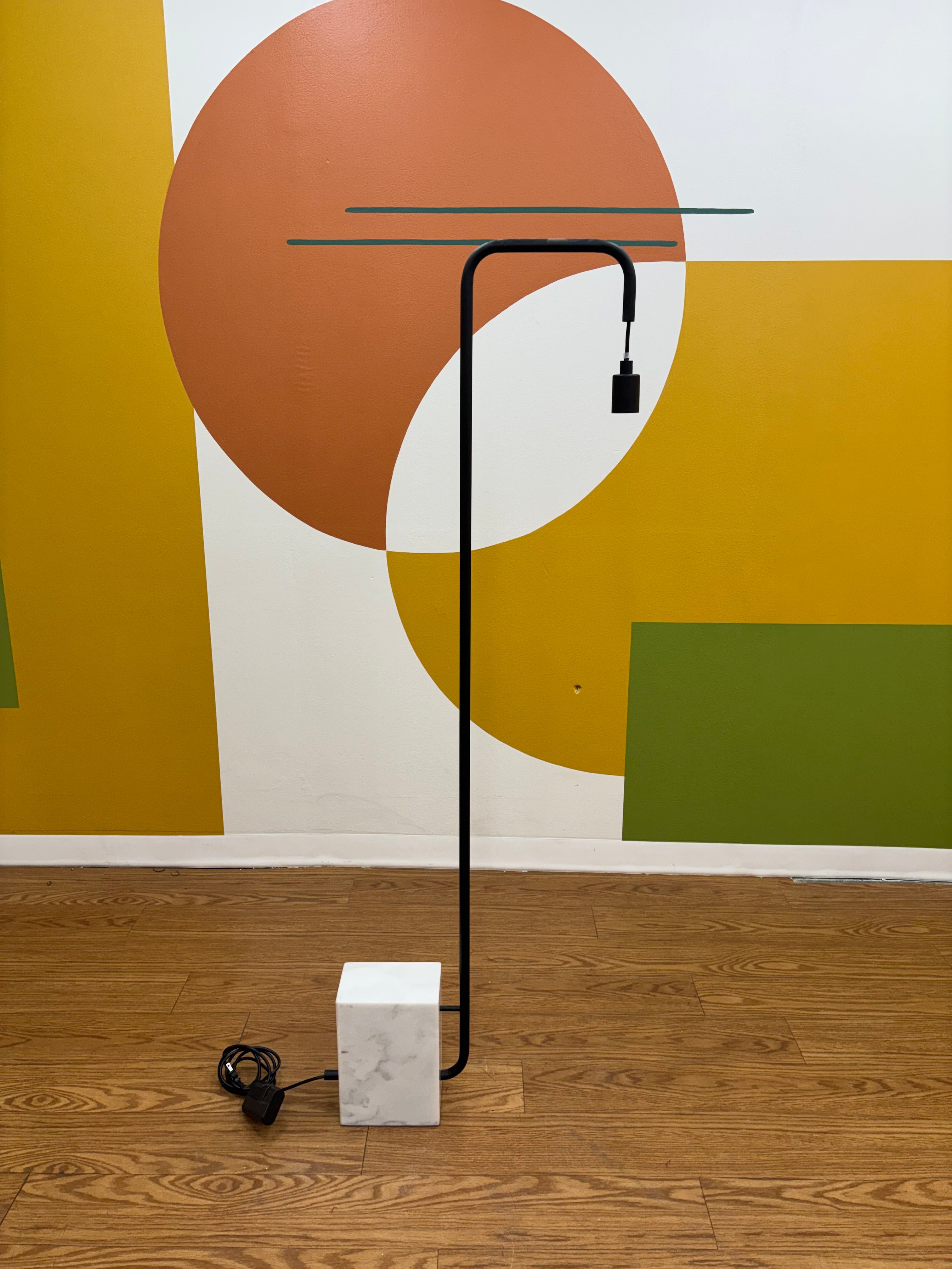 Black Floor Lamp with Marble Base