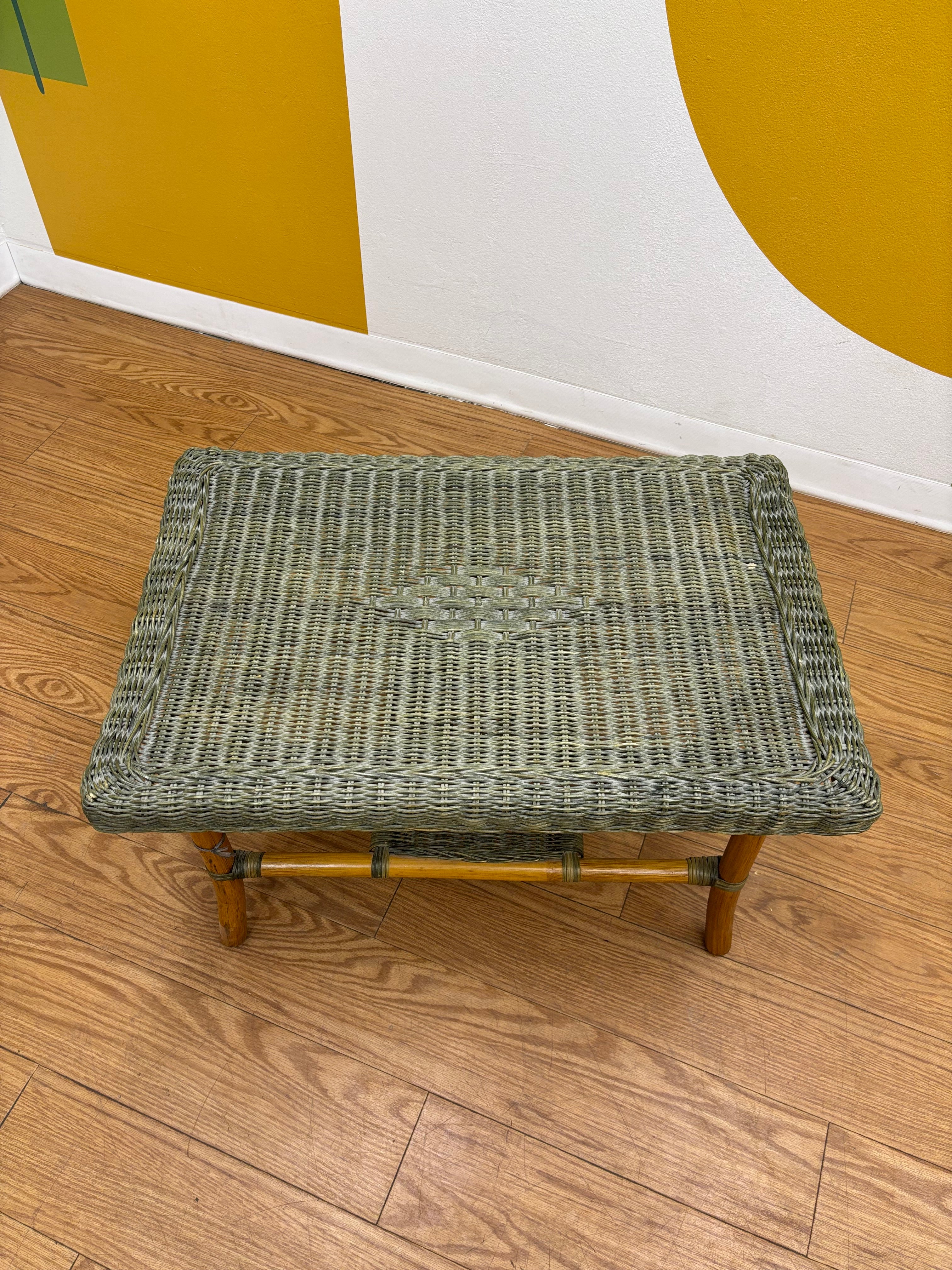 Green Wicker Coffee Table