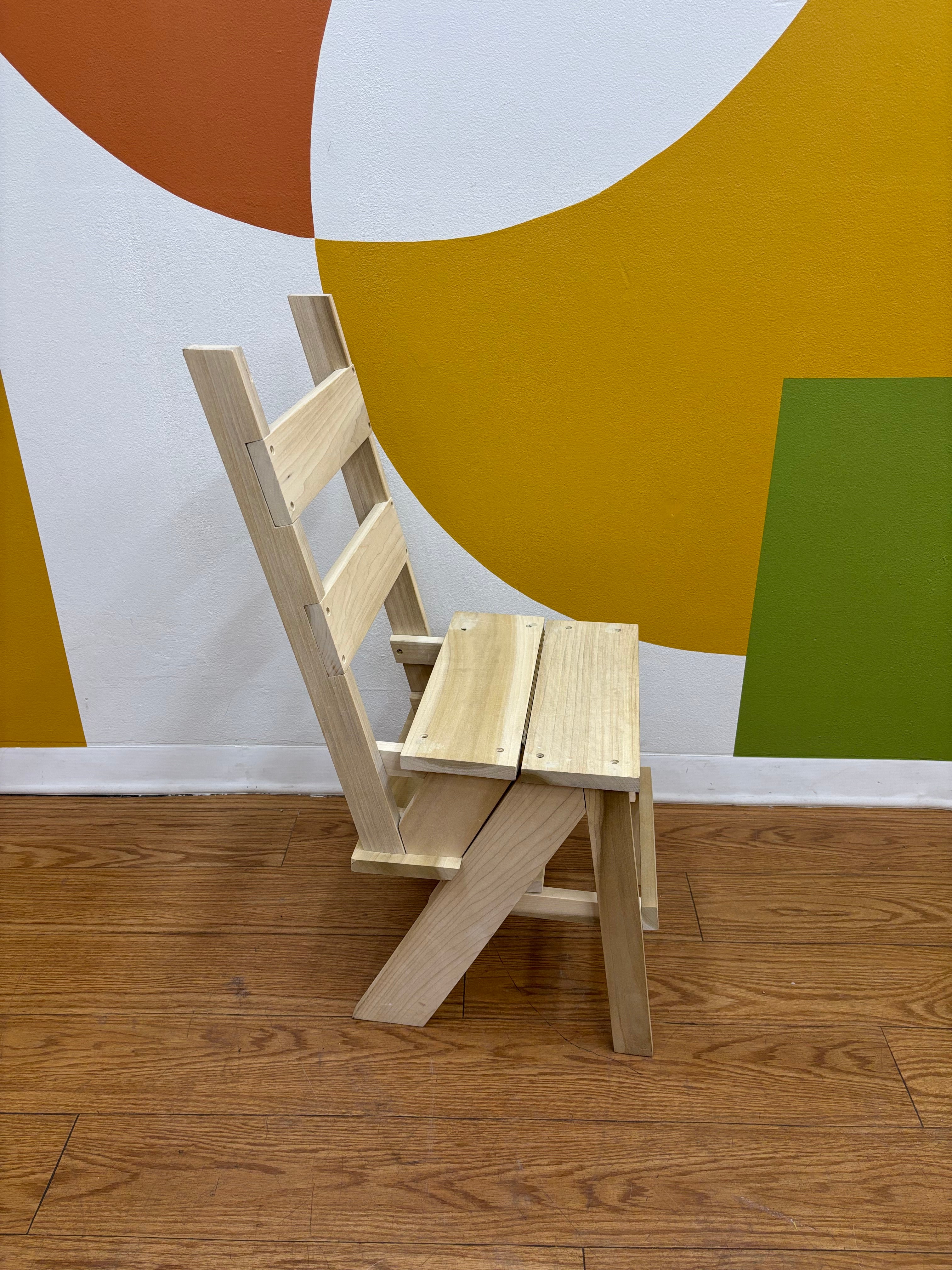 Foldable Wood Chair Step Stool