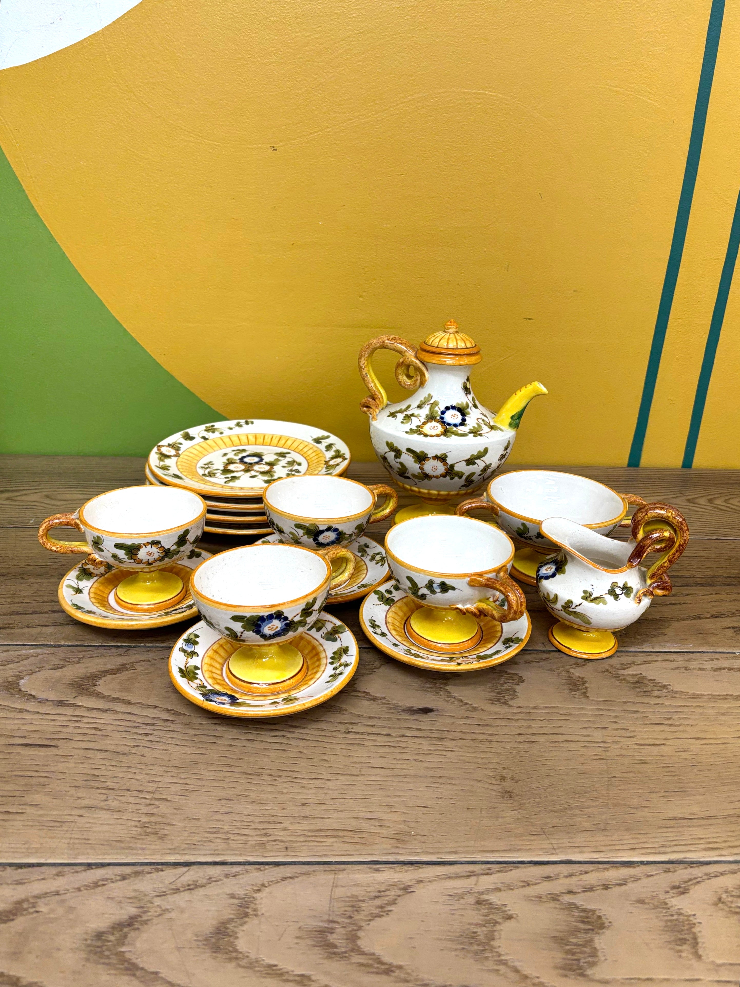 Hand Painted Ceramic Teapot Set
