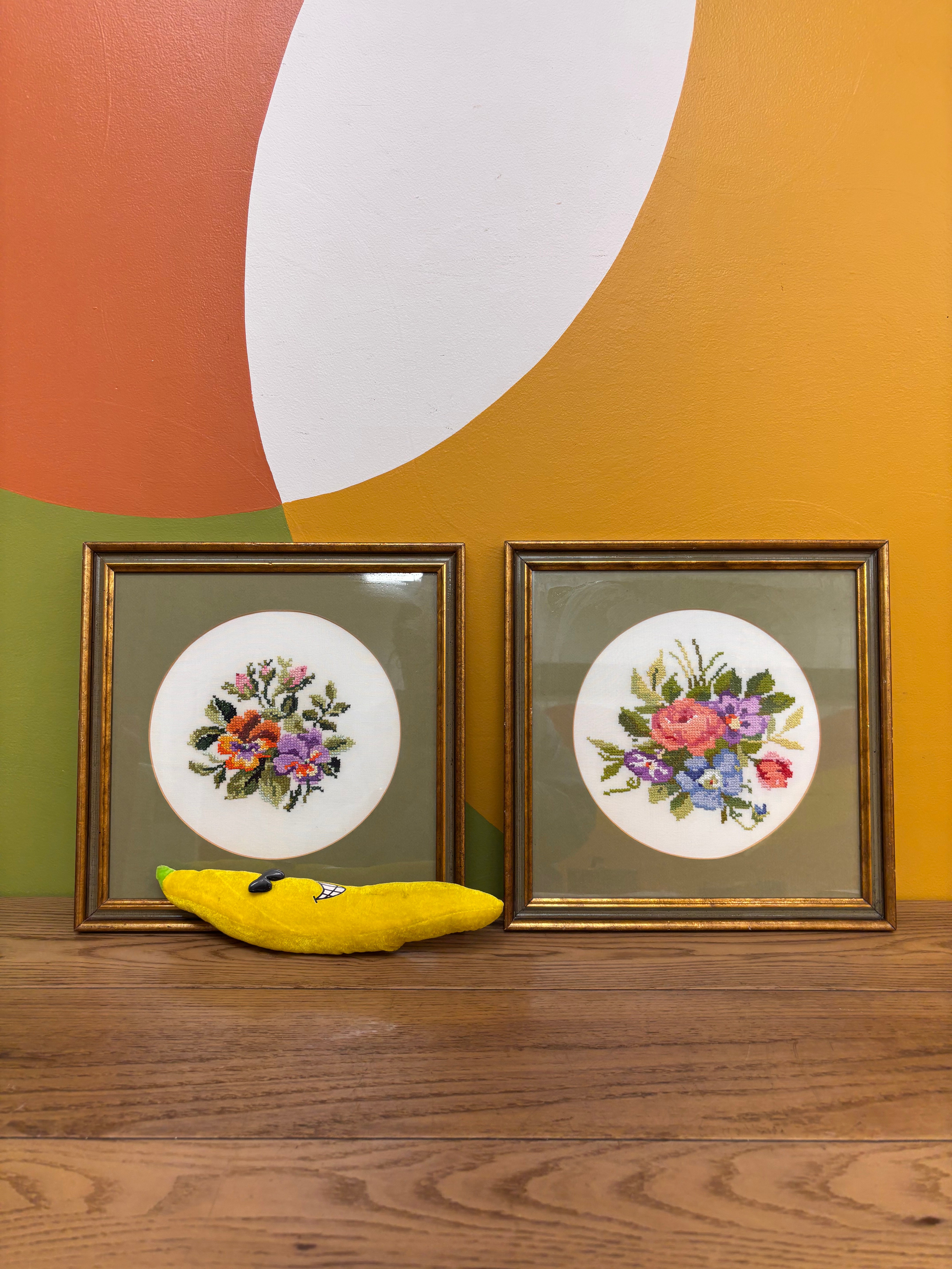 Set of 2 Cross-Stitch Artworks